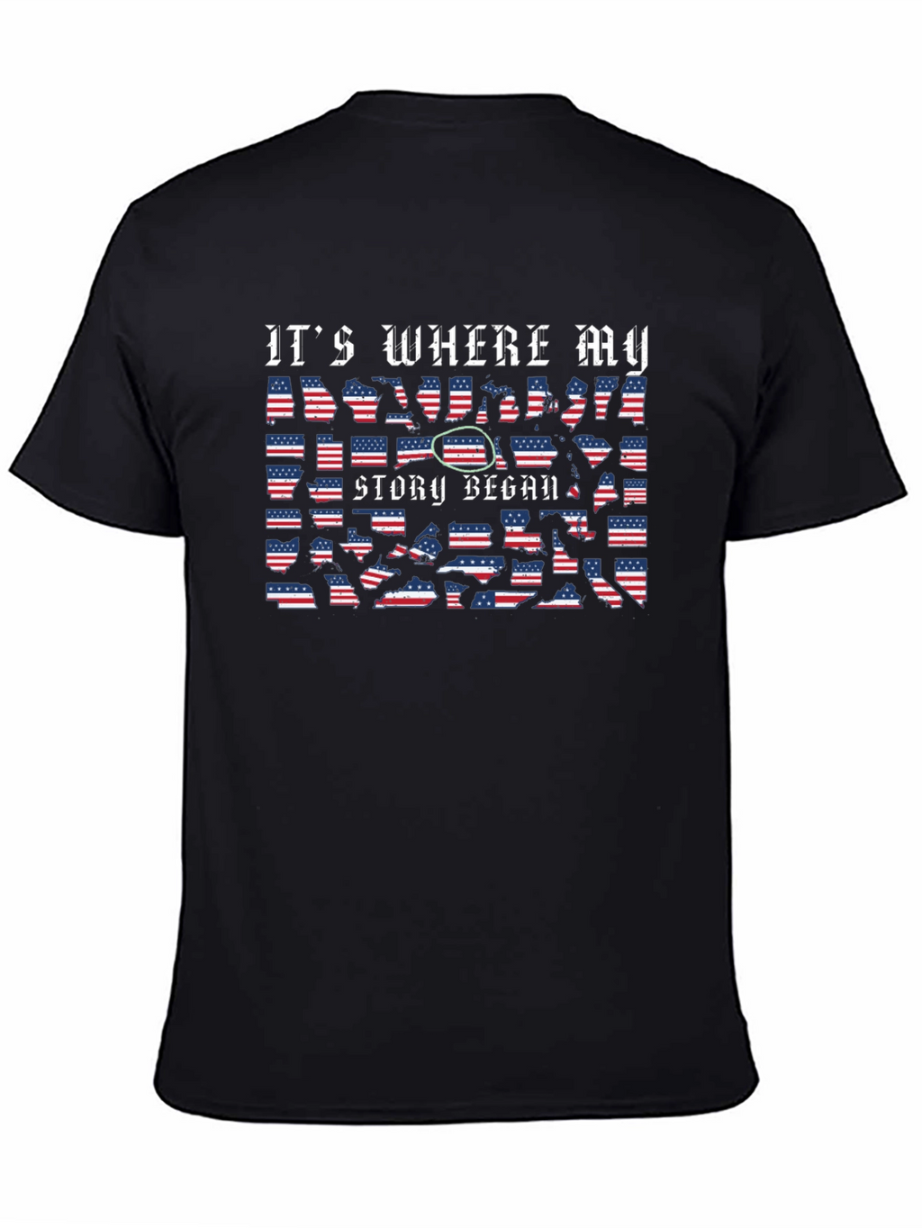 USA Flag Its Where My Story Began T-Shirt
