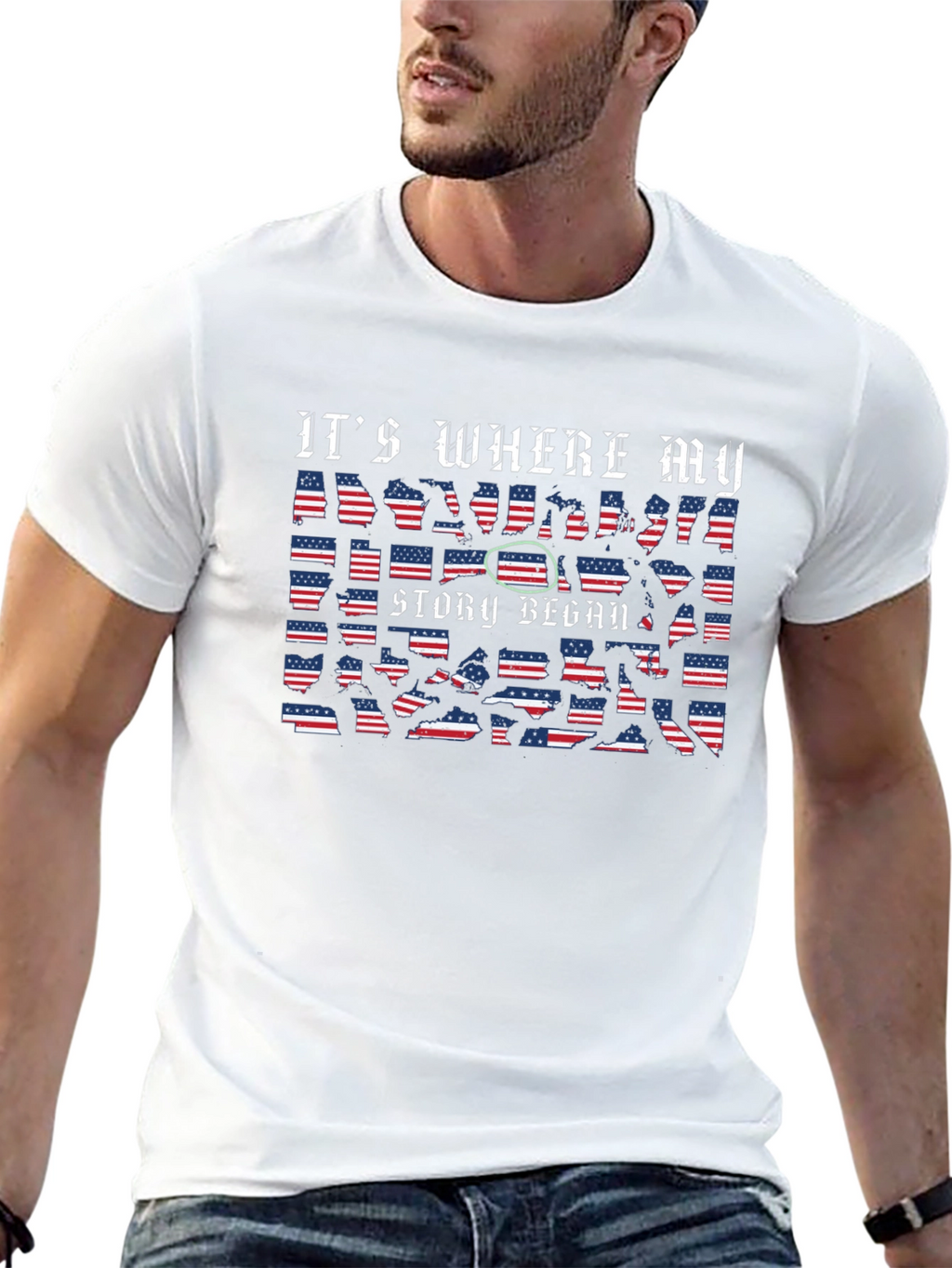 USA Flag Its Where My Story Began T-Shirt