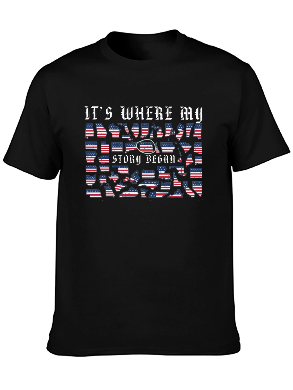 USA Flag Its Where My Story Began T-Shirt