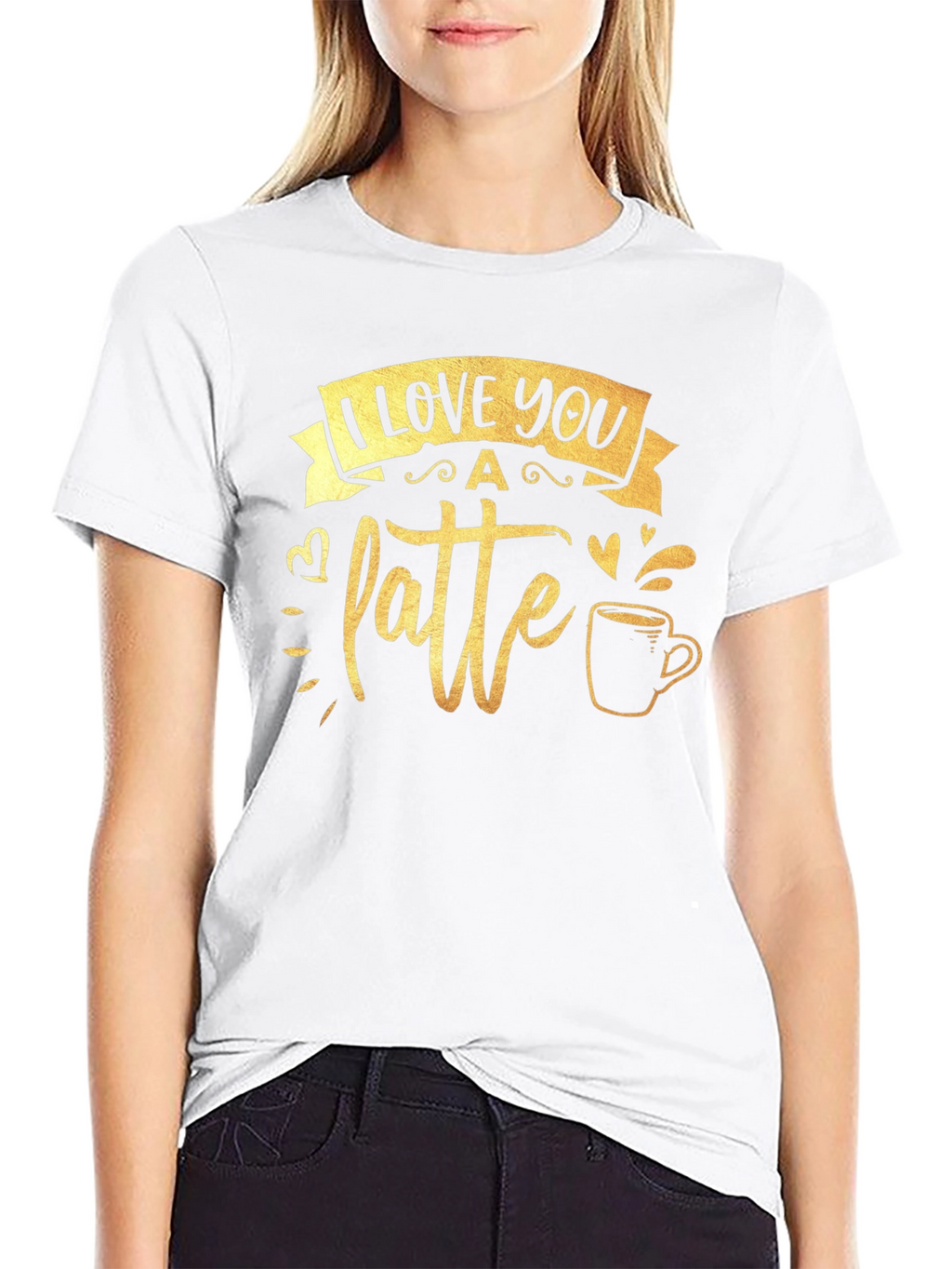 I Love You A Latte Black Graphic Tee