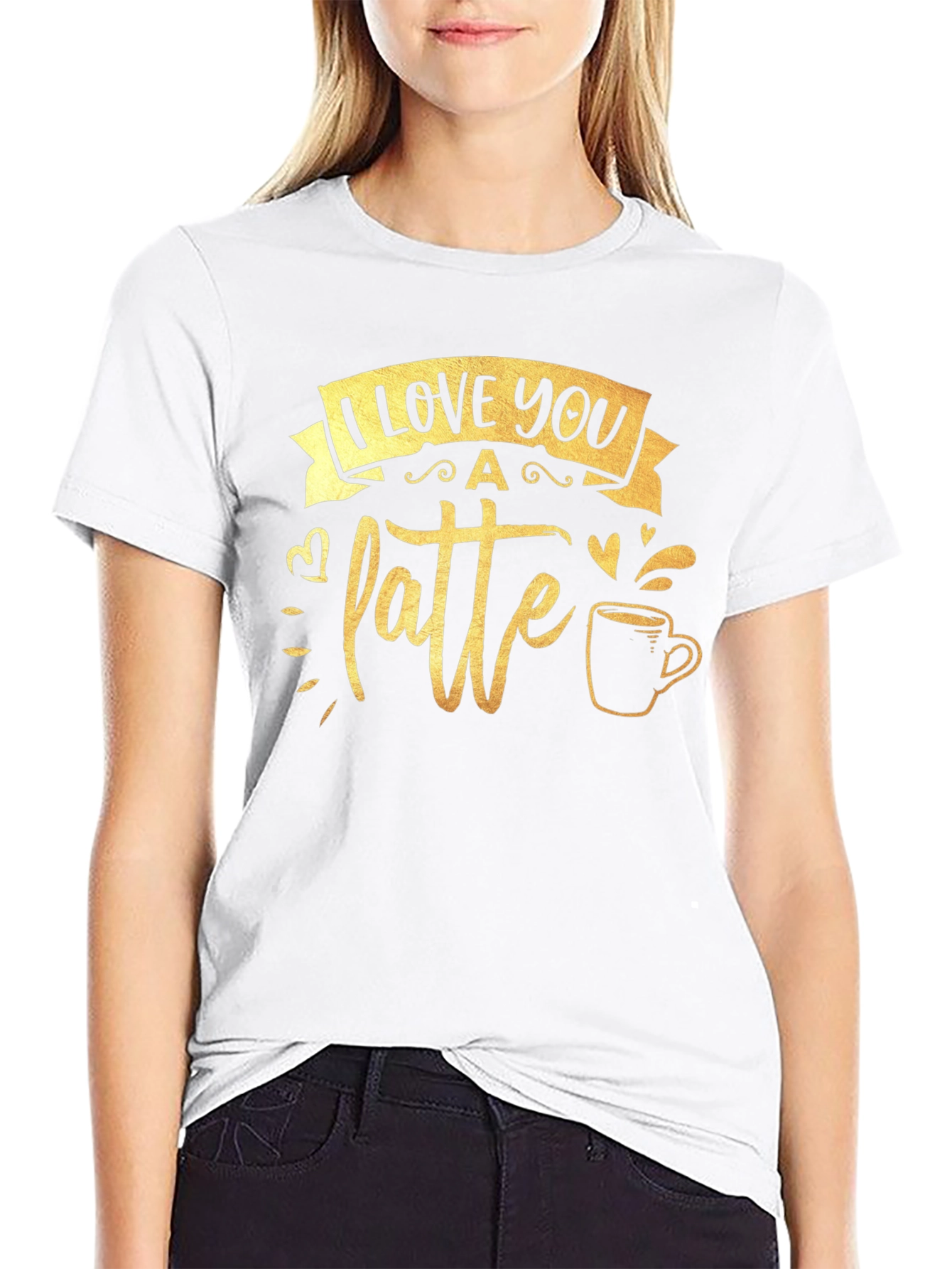 I Love You A Latte Black Graphic Tee