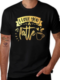 I Love You A Latte Black Graphic Tee