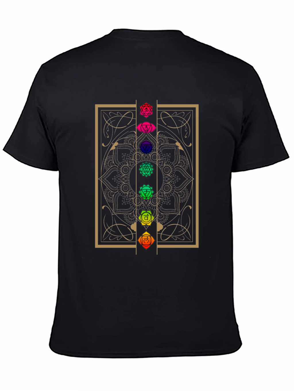 Chakra Mandala Graphic T-Shirt - Black