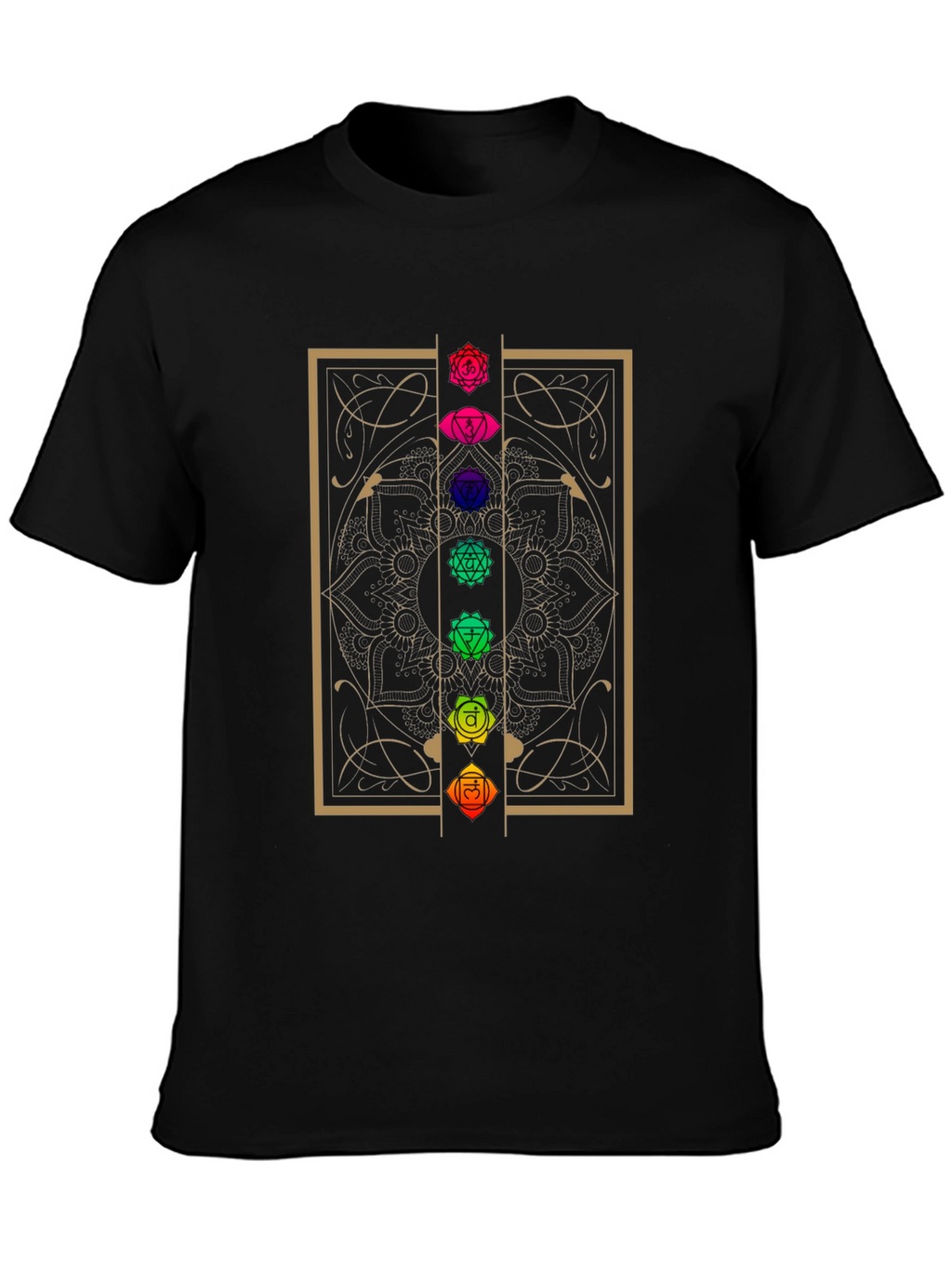 Chakra Mandala Graphic T-Shirt - Black