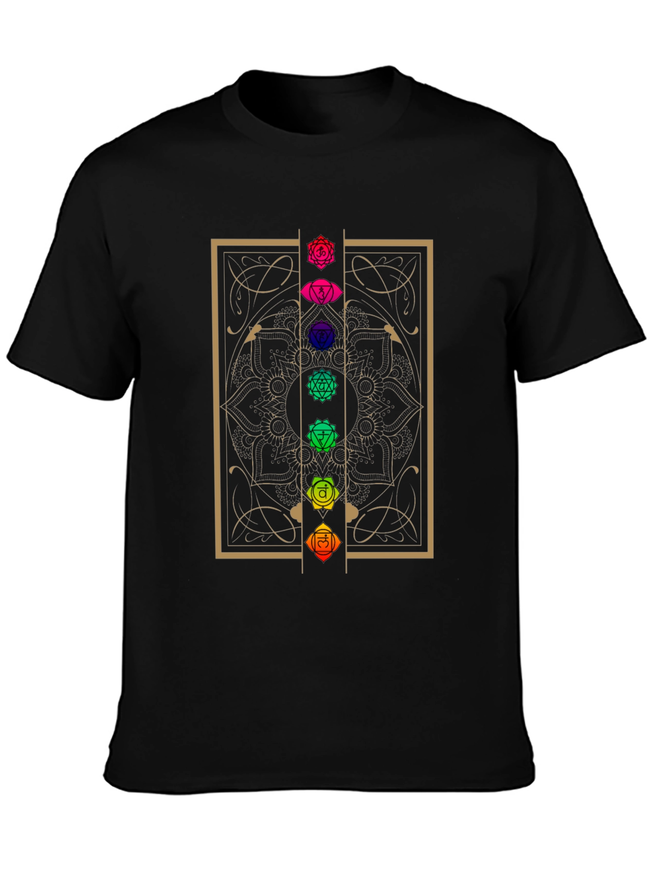 Chakra Mandala Graphic T-Shirt - Black