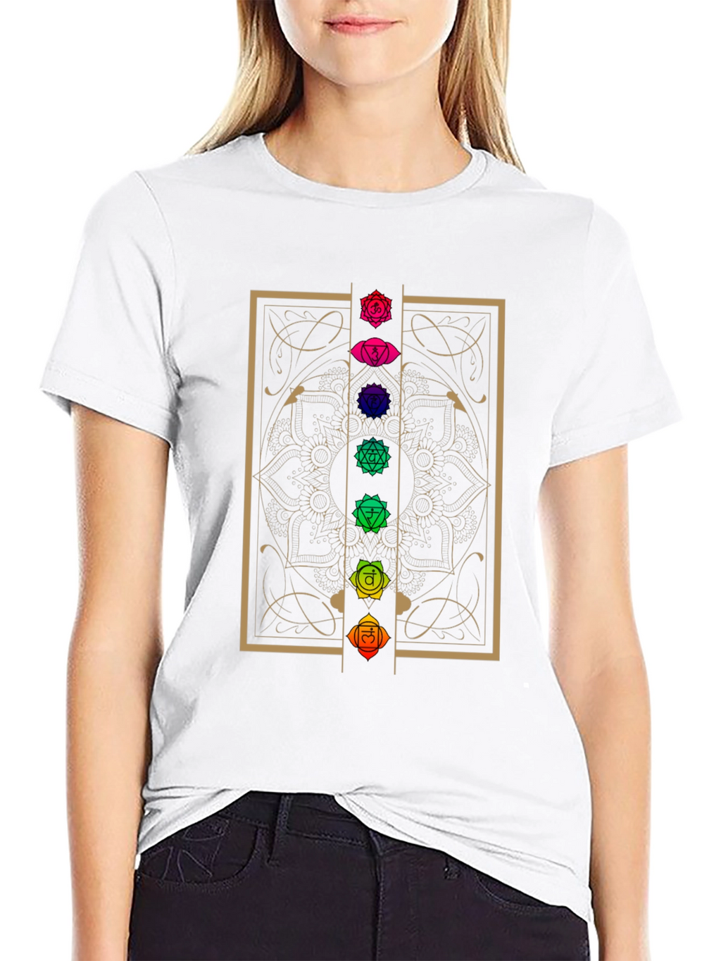 Chakra Mandala Graphic T-Shirt - Black