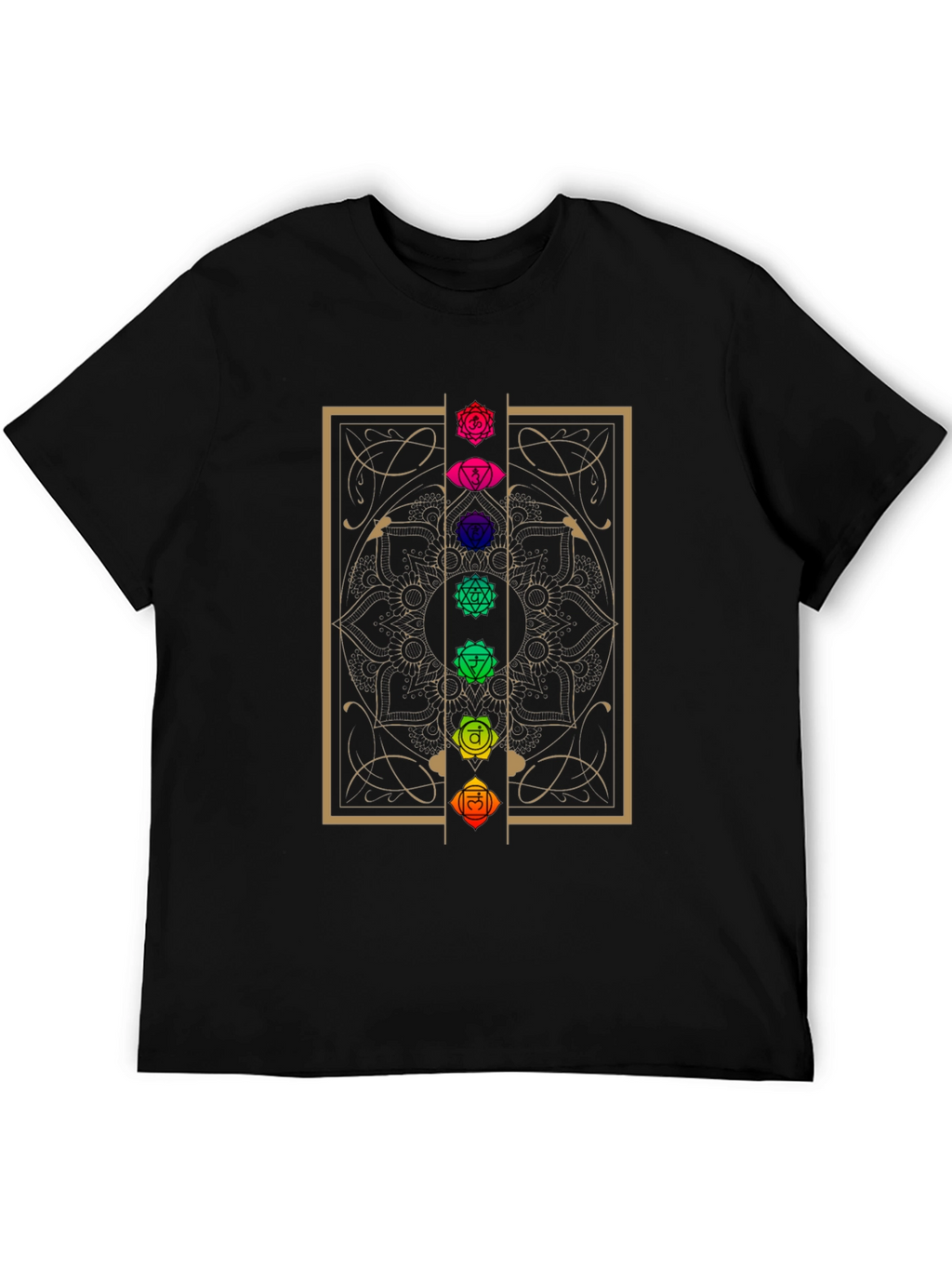 Chakra Mandala Graphic T-Shirt - Black