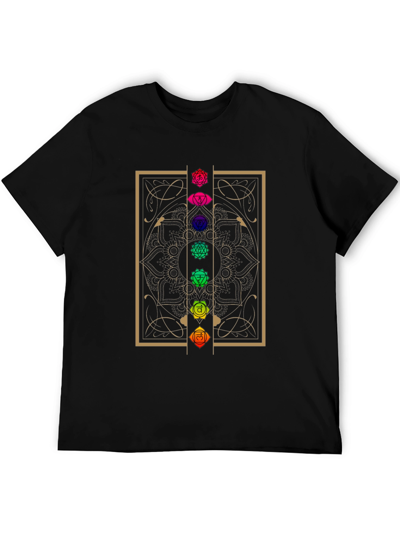 Chakra Mandala Graphic T-Shirt - Black