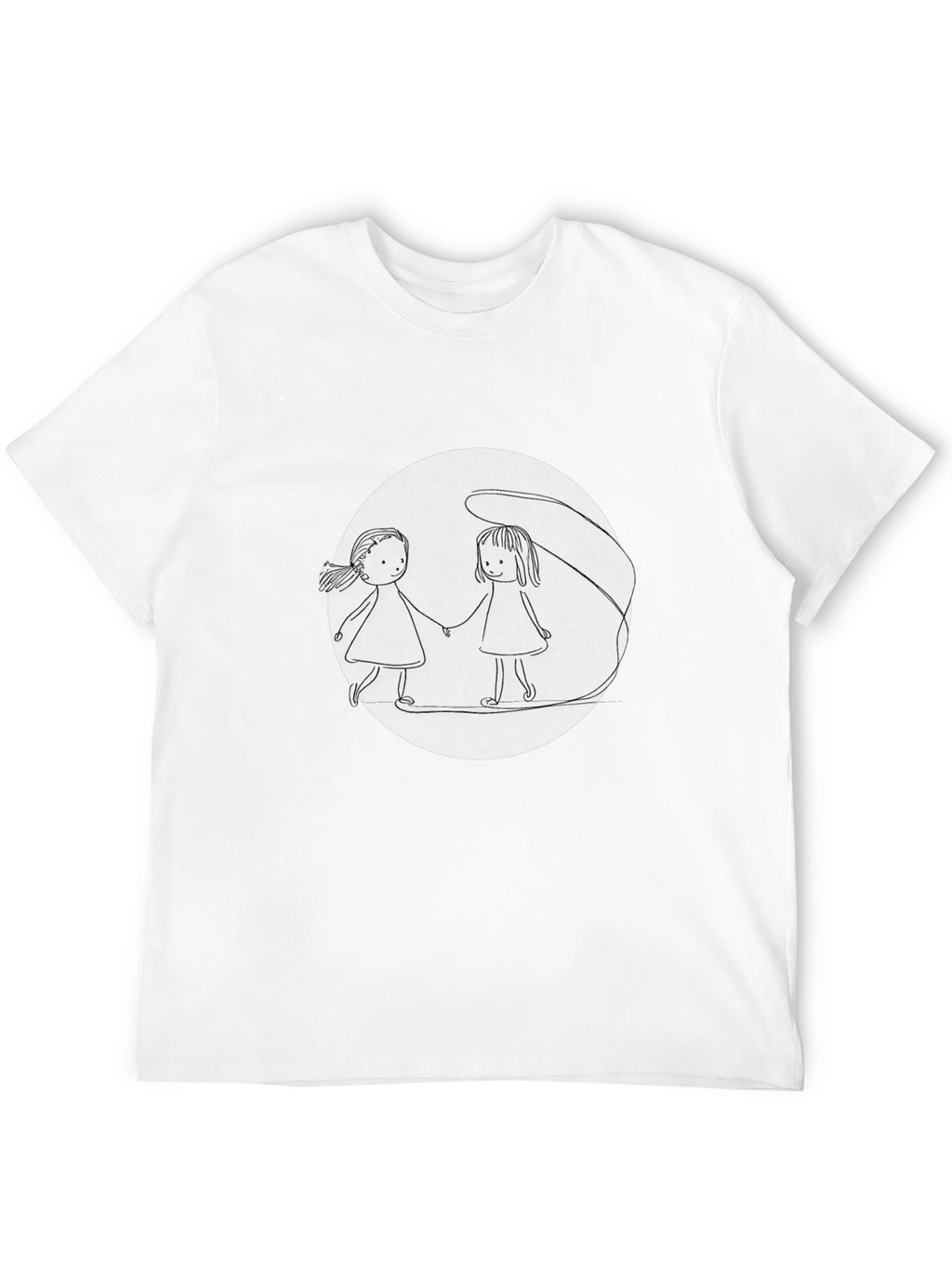 Girls Holding Hands T-Shirt - Black