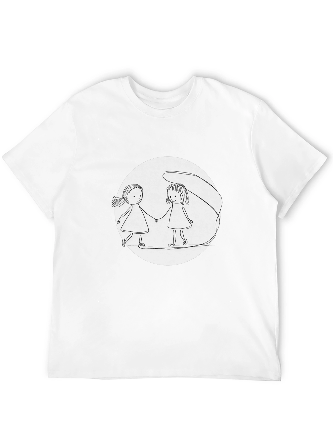 Girls Holding Hands T-Shirt - Black
