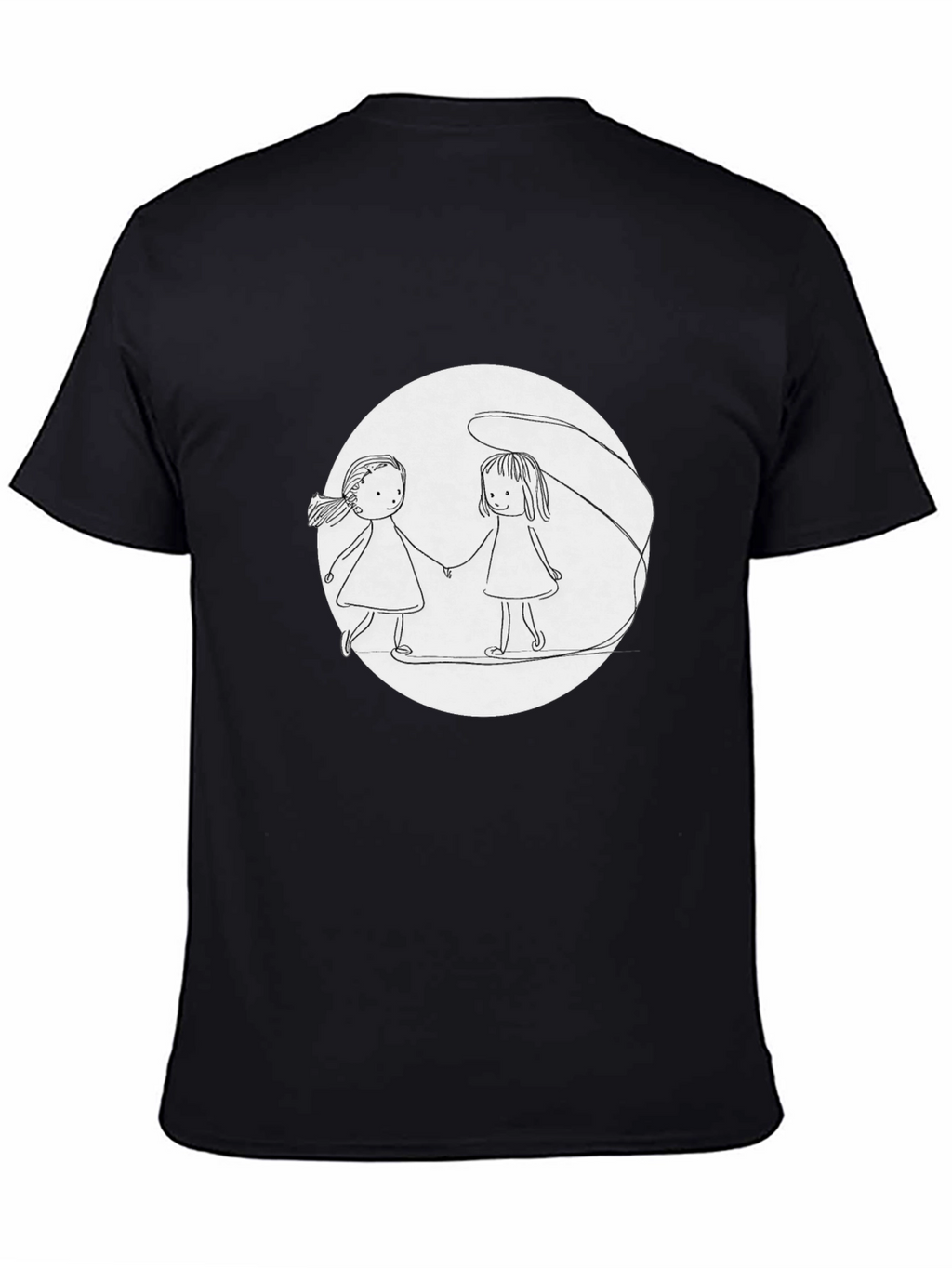 Girls Holding Hands T-Shirt - Black