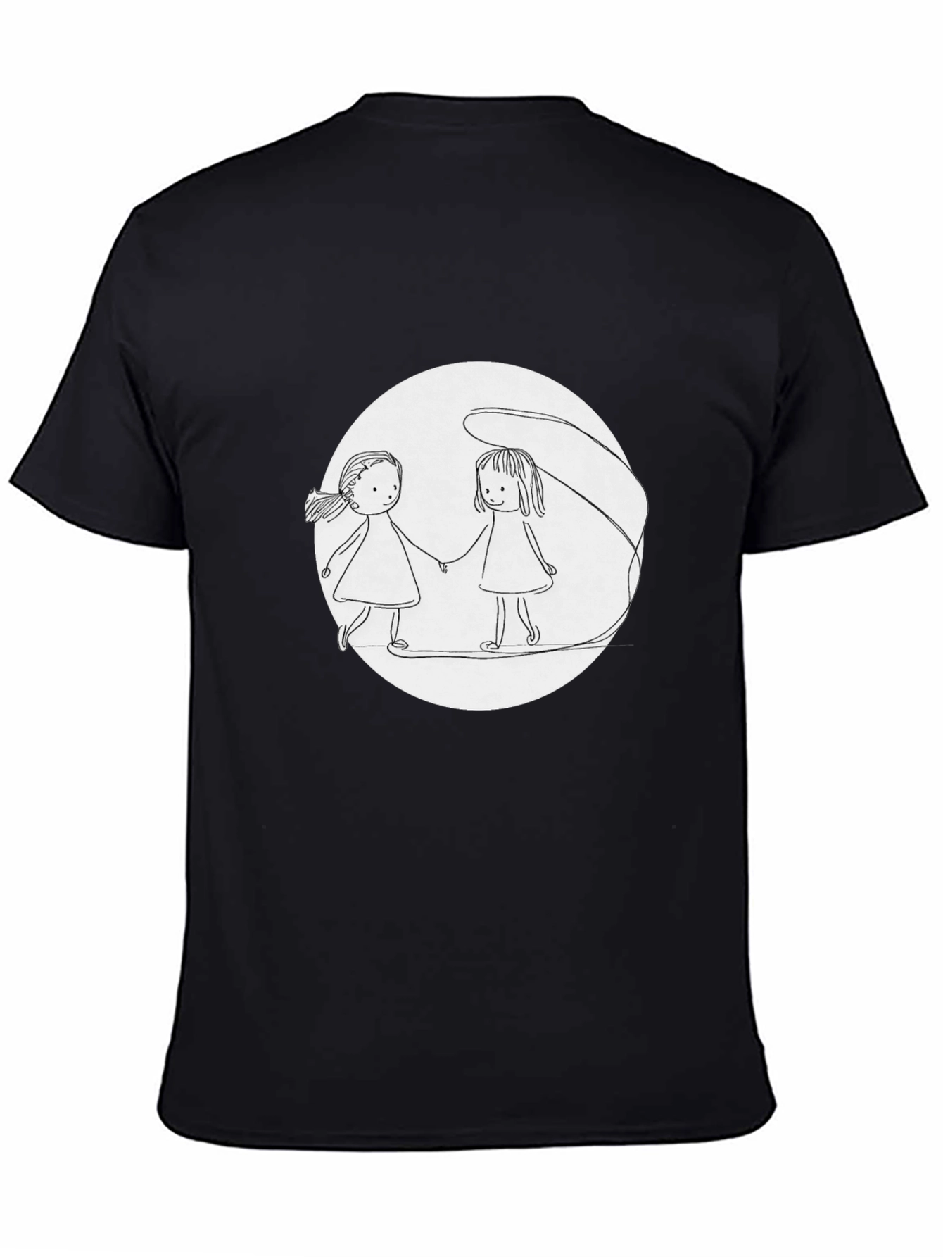 Girls Holding Hands T-Shirt - Black