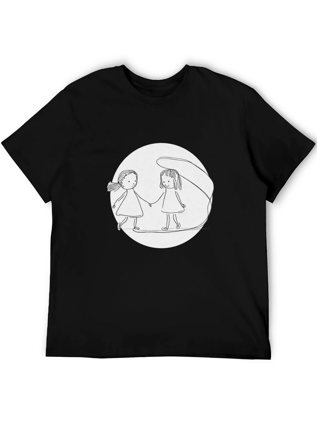 Girls Holding Hands T-Shirt - Black