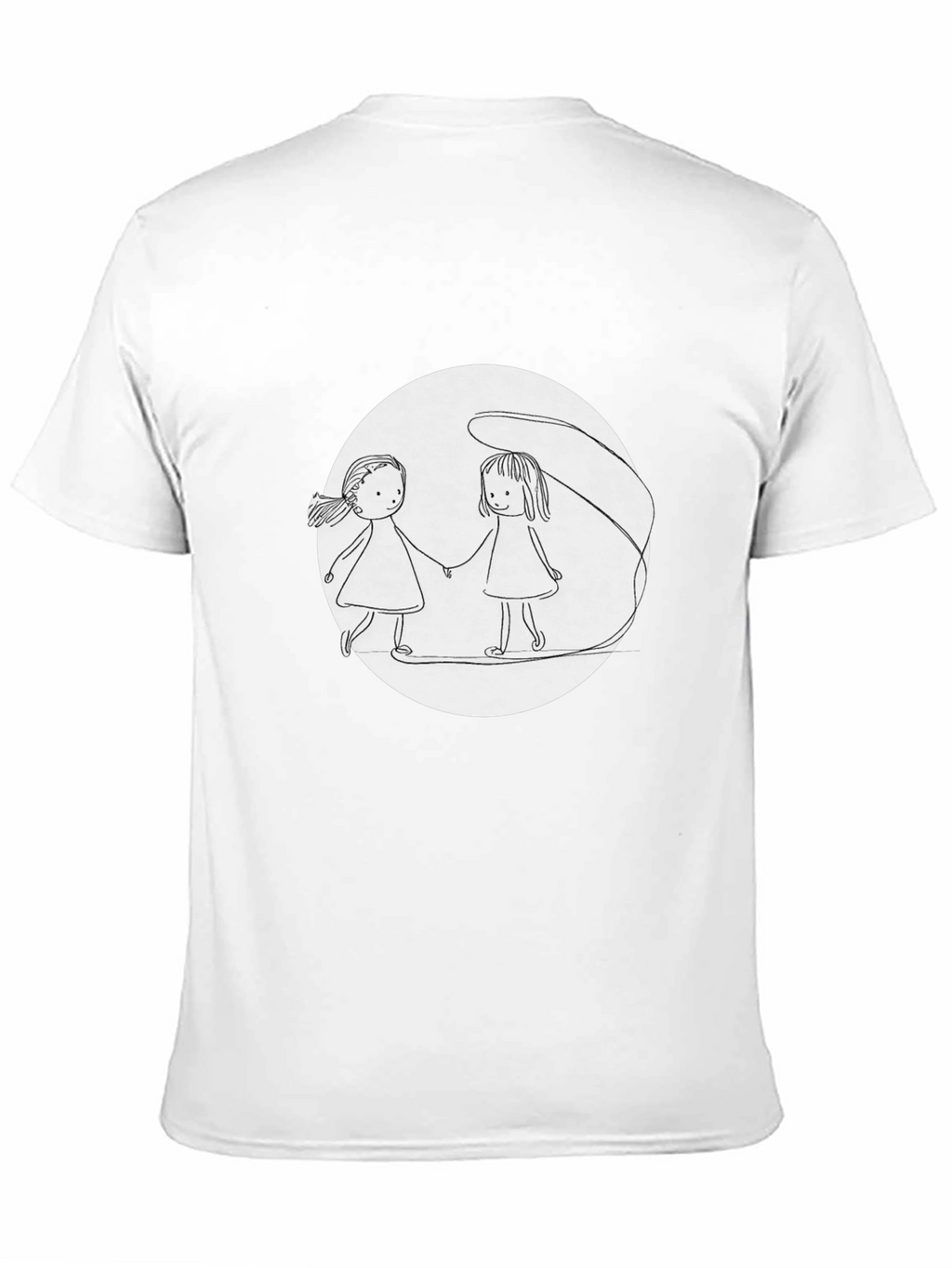 Girls Holding Hands T-Shirt - Black