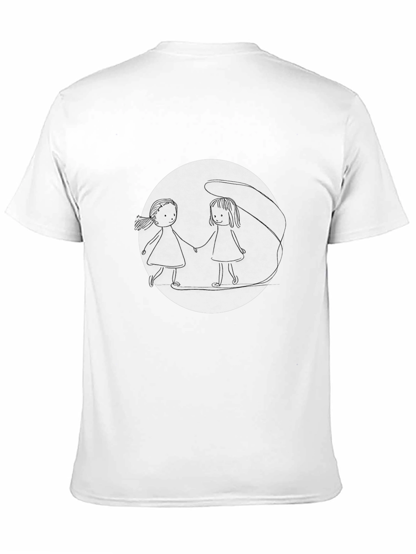 Girls Holding Hands T-Shirt - Black