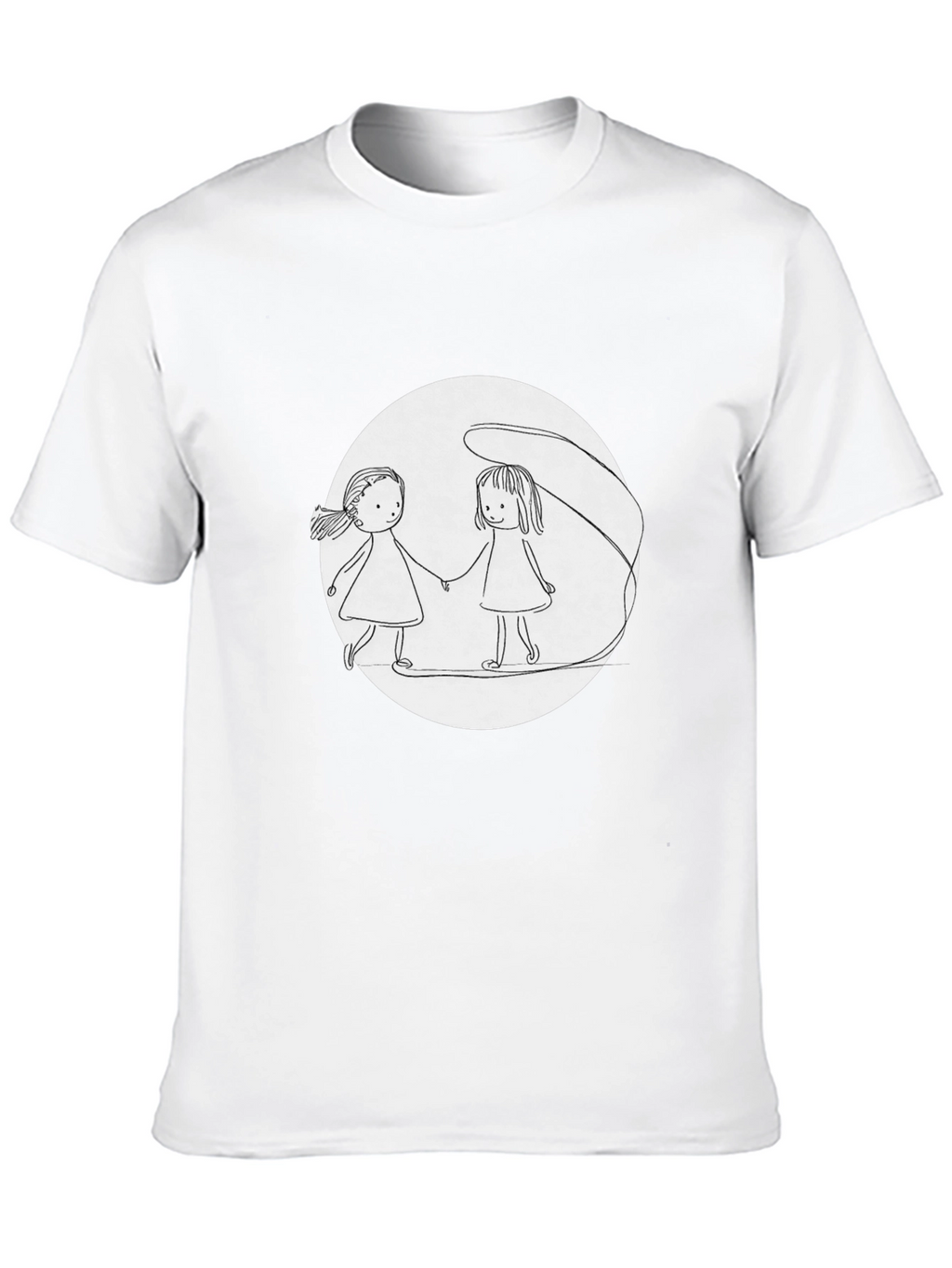 Girls Holding Hands T-Shirt - Black