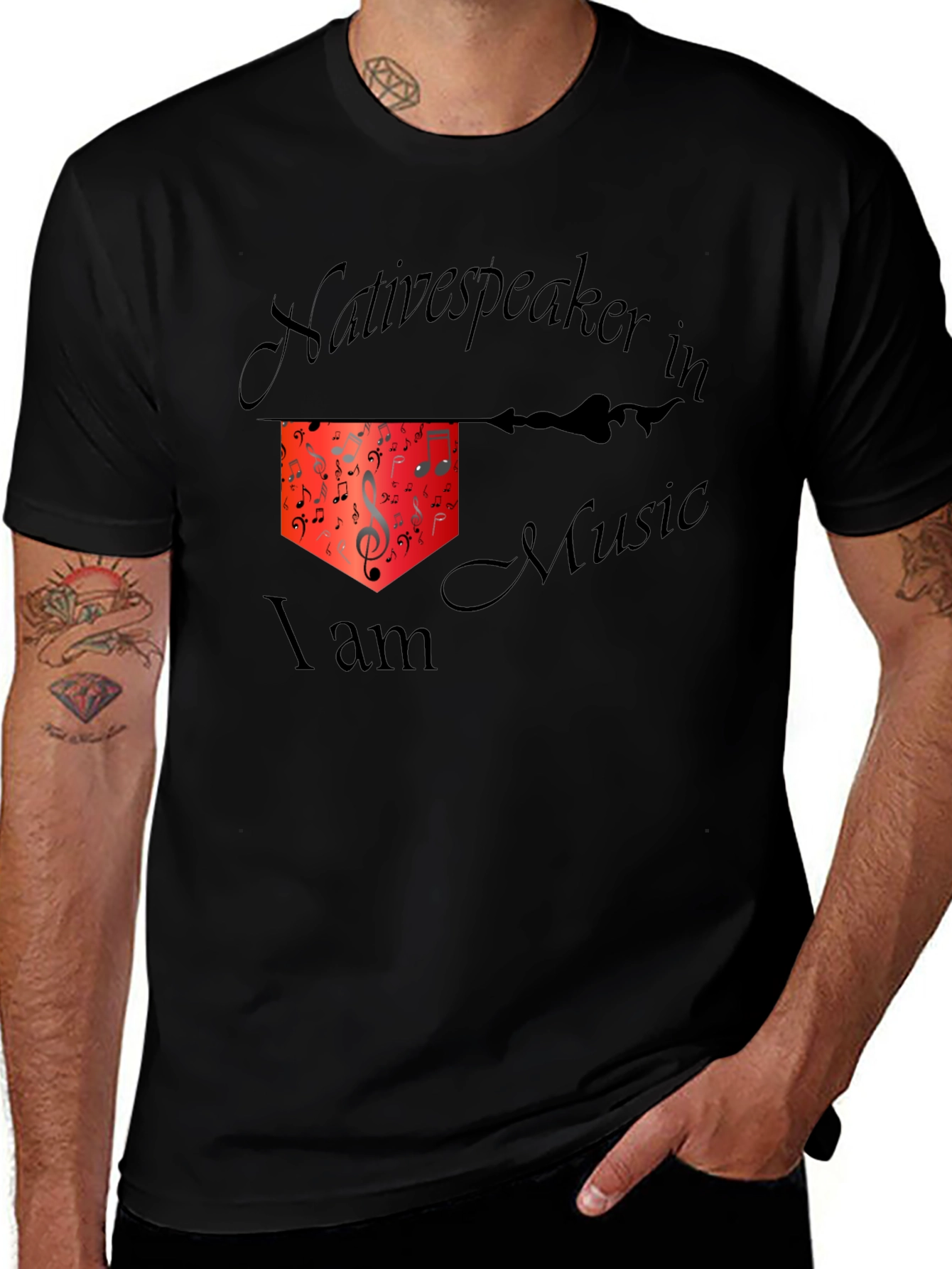 Native Speaker in Music Black T-Shirt