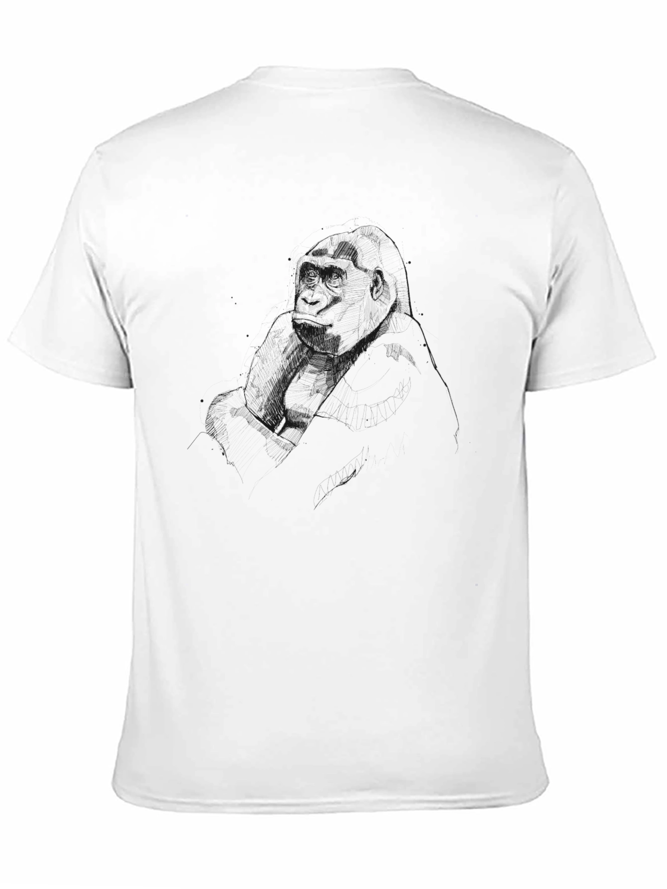 Black T-Shirt with Sketchy Graphic