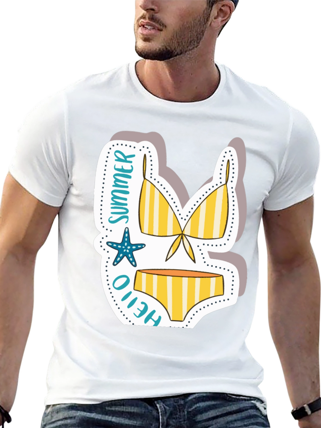 Summer Hello Bikini T-Shirt - Vacation Vibes