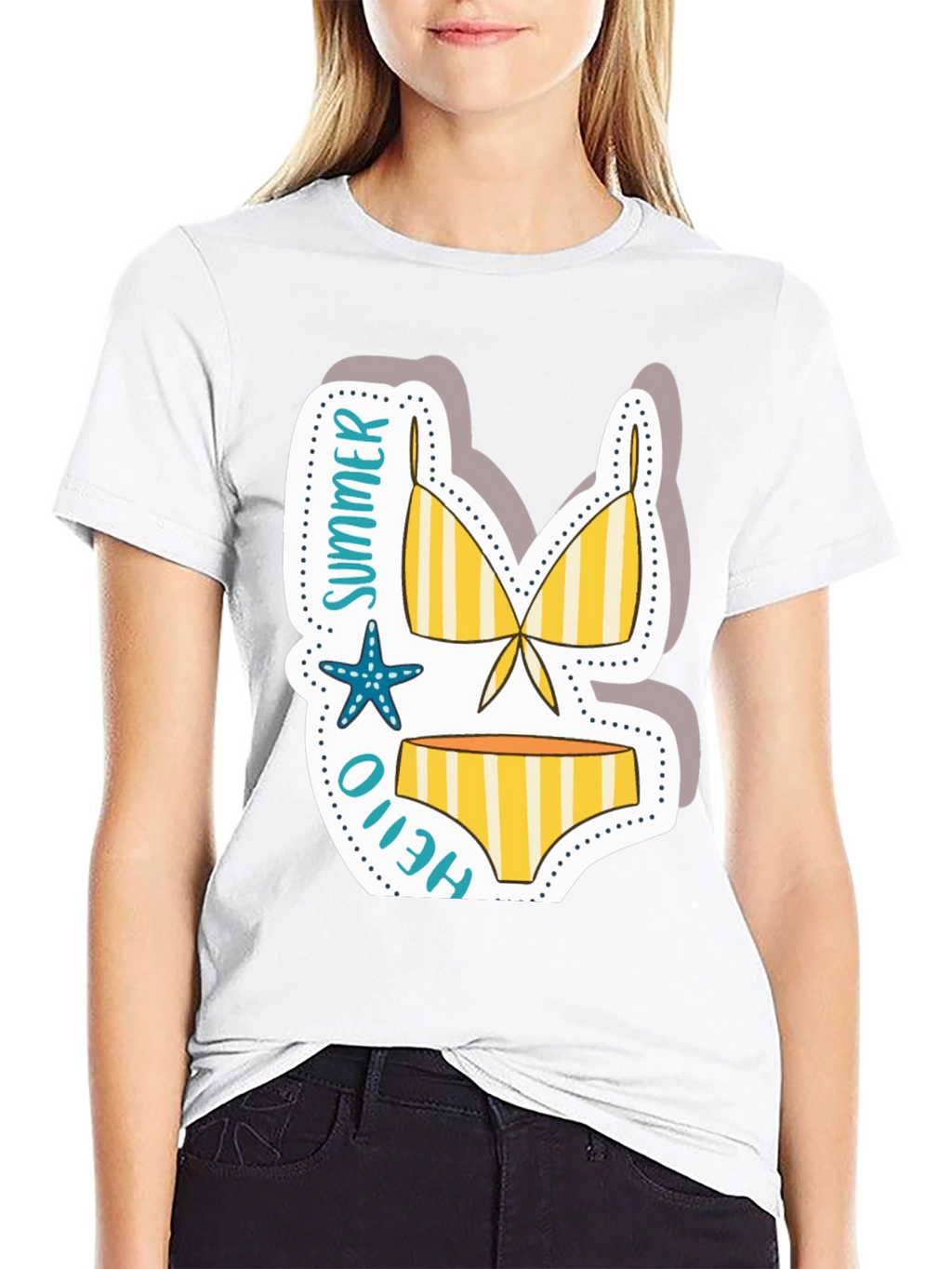 Summer Hello Bikini T-Shirt - Vacation Vibes