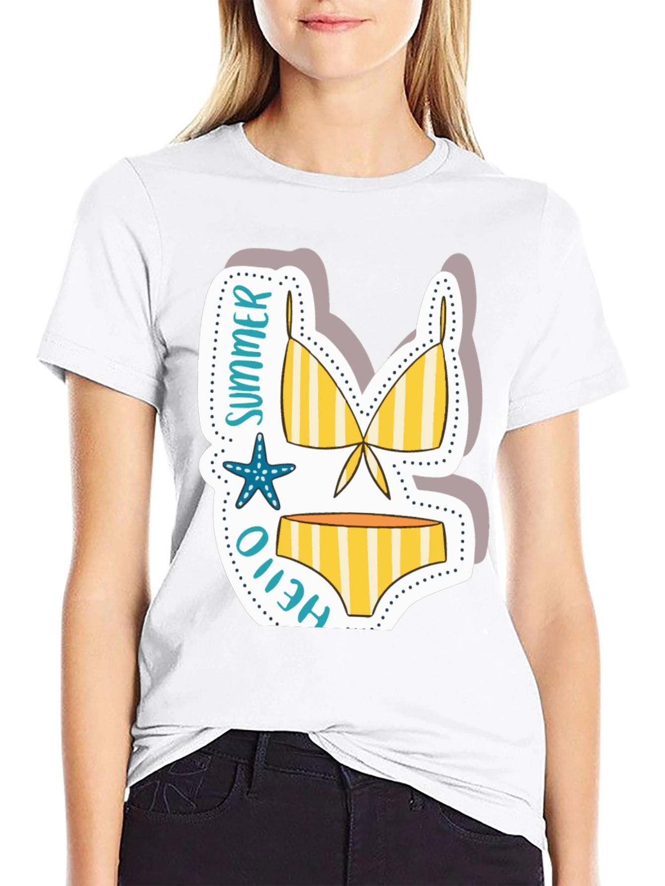 Summer Hello Bikini T-Shirt - Vacation Vibes