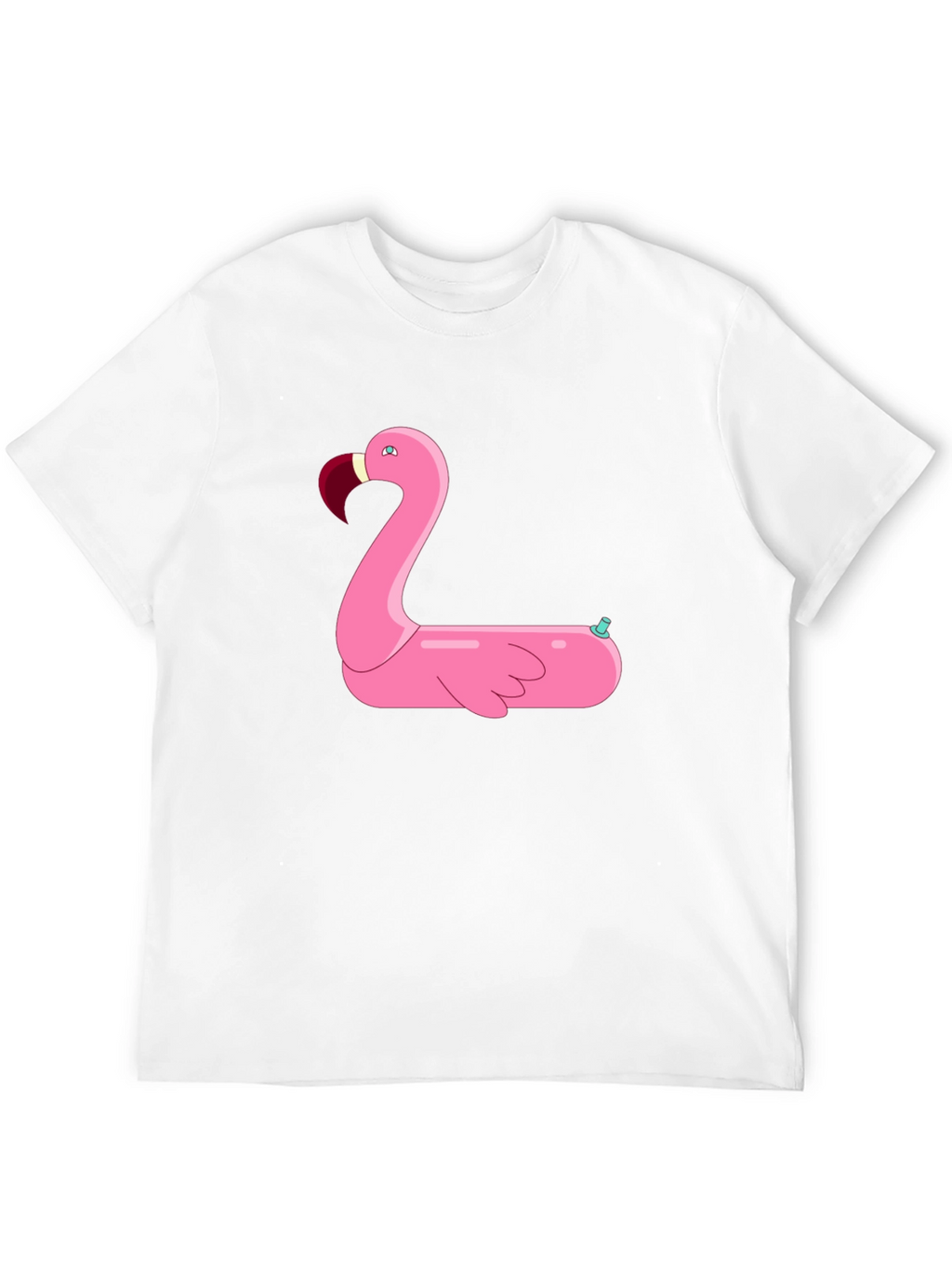 Black T-Shirt with Pink Flamingo Float Design