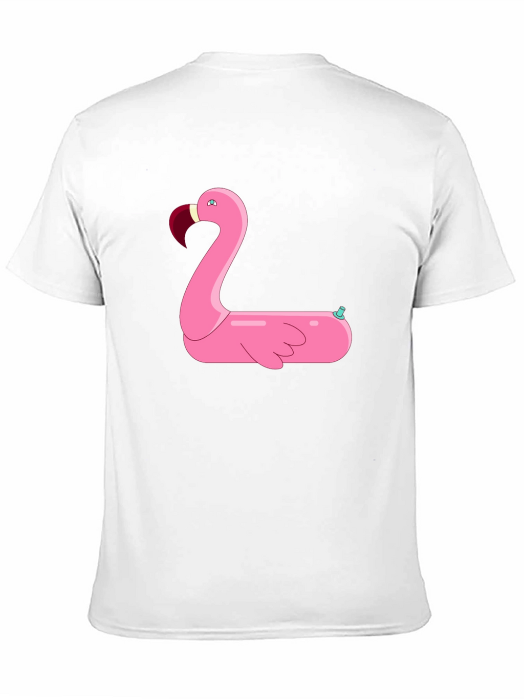 Black T-Shirt with Pink Flamingo Float Design