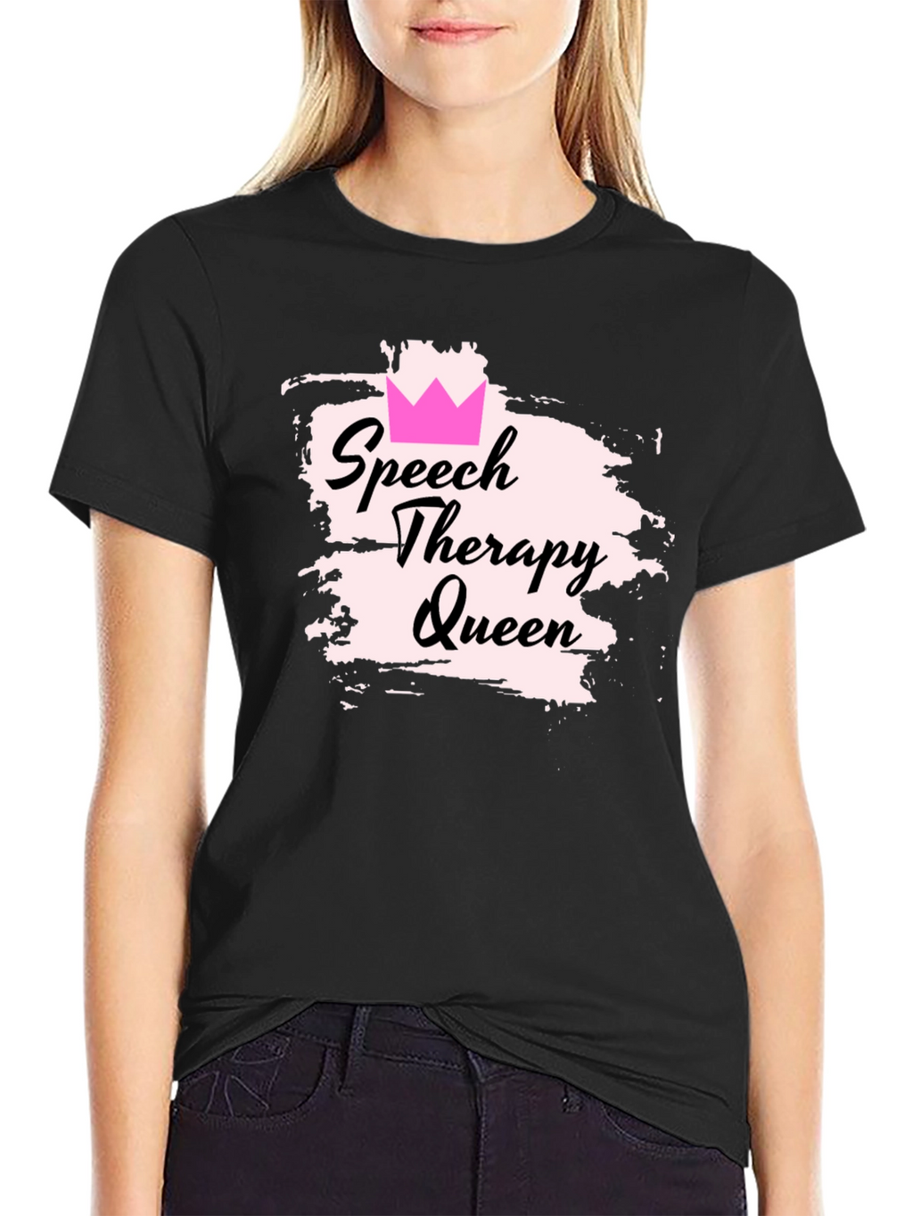 Speech Therapy Queen Black T-Shirt