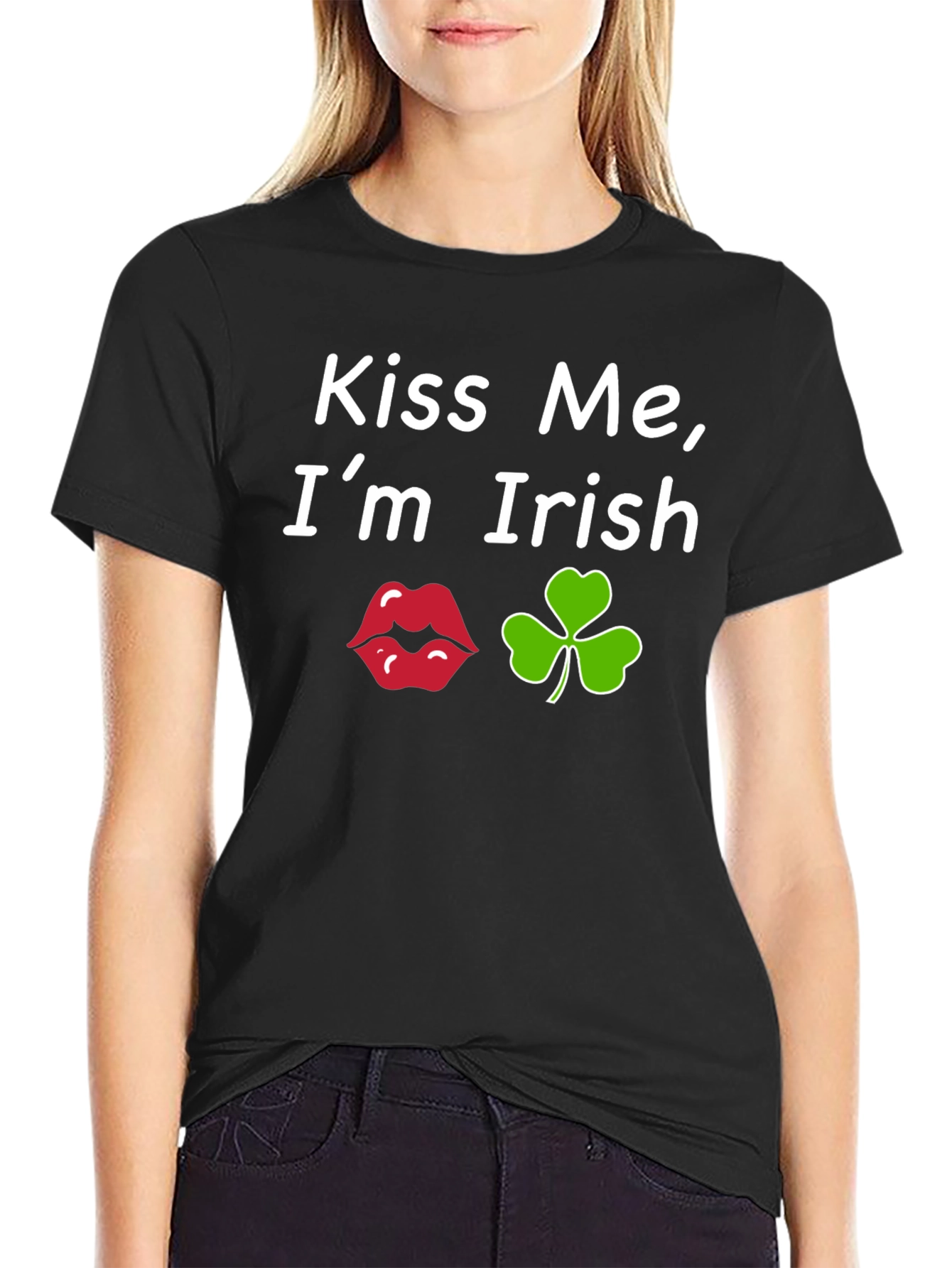 Kiss Me Im Irish Black T-Shirt