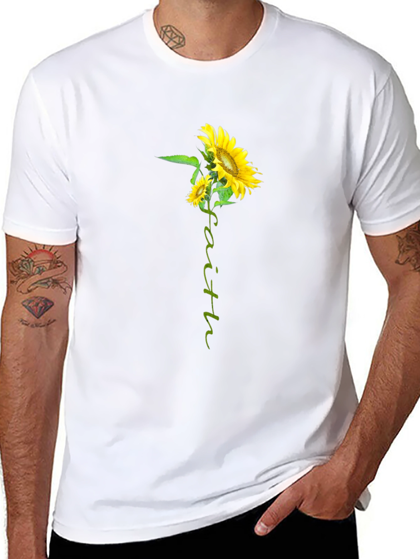 Faith Sunflower Graphic Tee - Black Unisex T-Shirt
