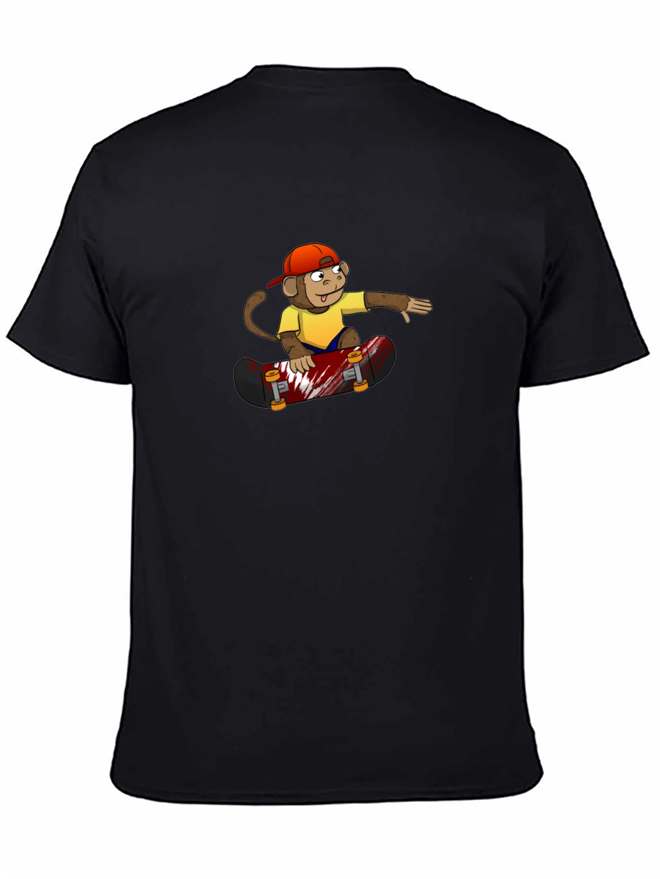 Monkey Skateboarder Black T-Shirt - Cool Graphic Tee