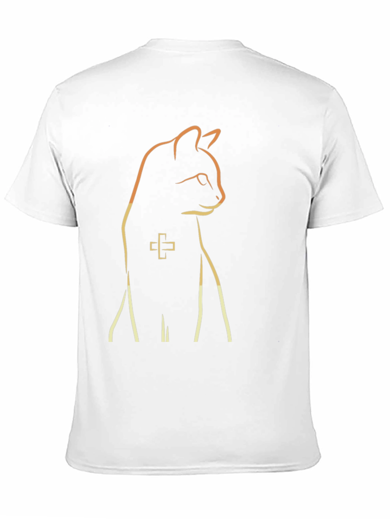 Cool Cat Outline Black T-Shirt