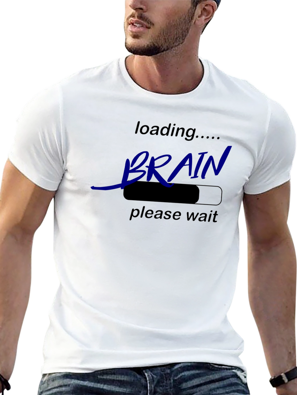 Loading Brain Graphic Tee - Black Cotton T-Shirt