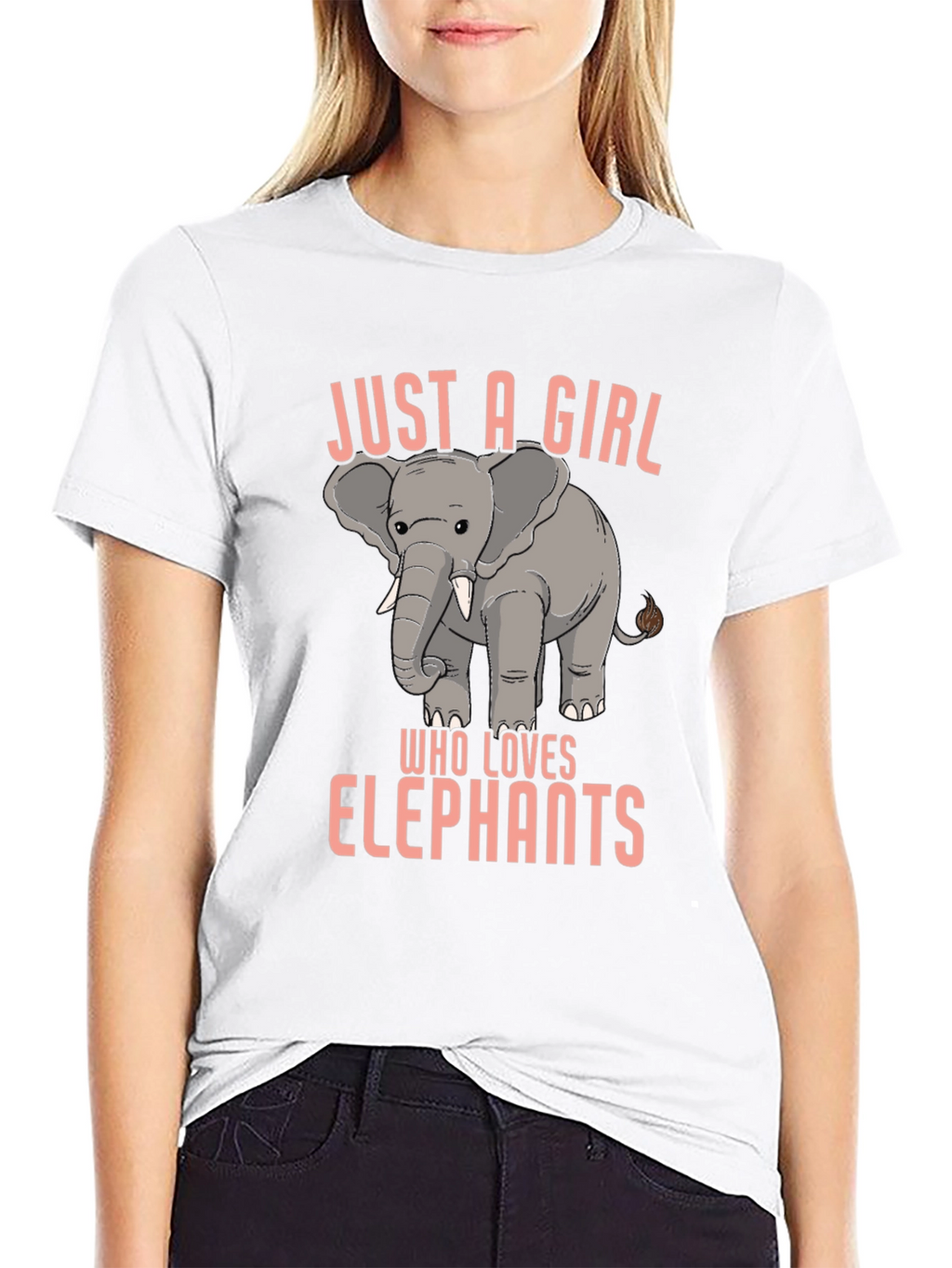 Just a Girl Who Loves Elephants Black T-Shirt