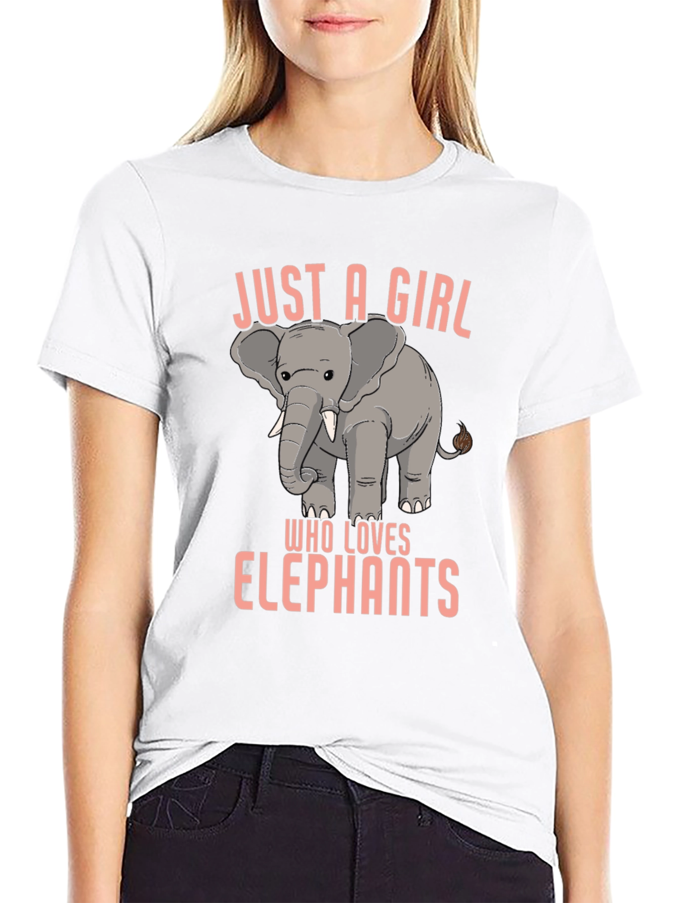 Just a Girl Who Loves Elephants Black T-Shirt