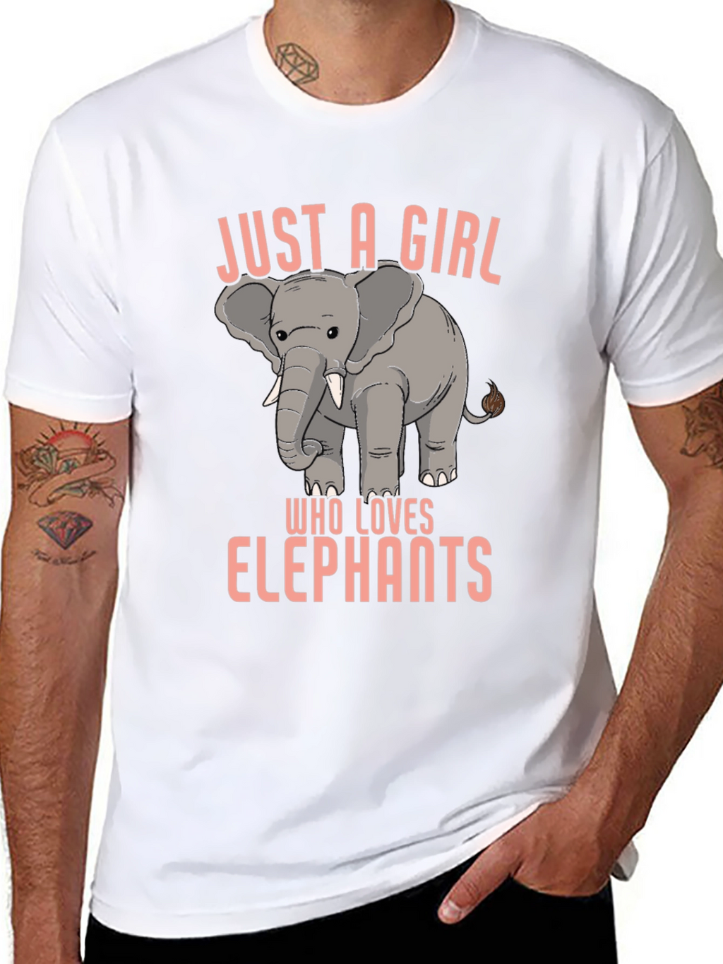Just a Girl Who Loves Elephants Black T-Shirt