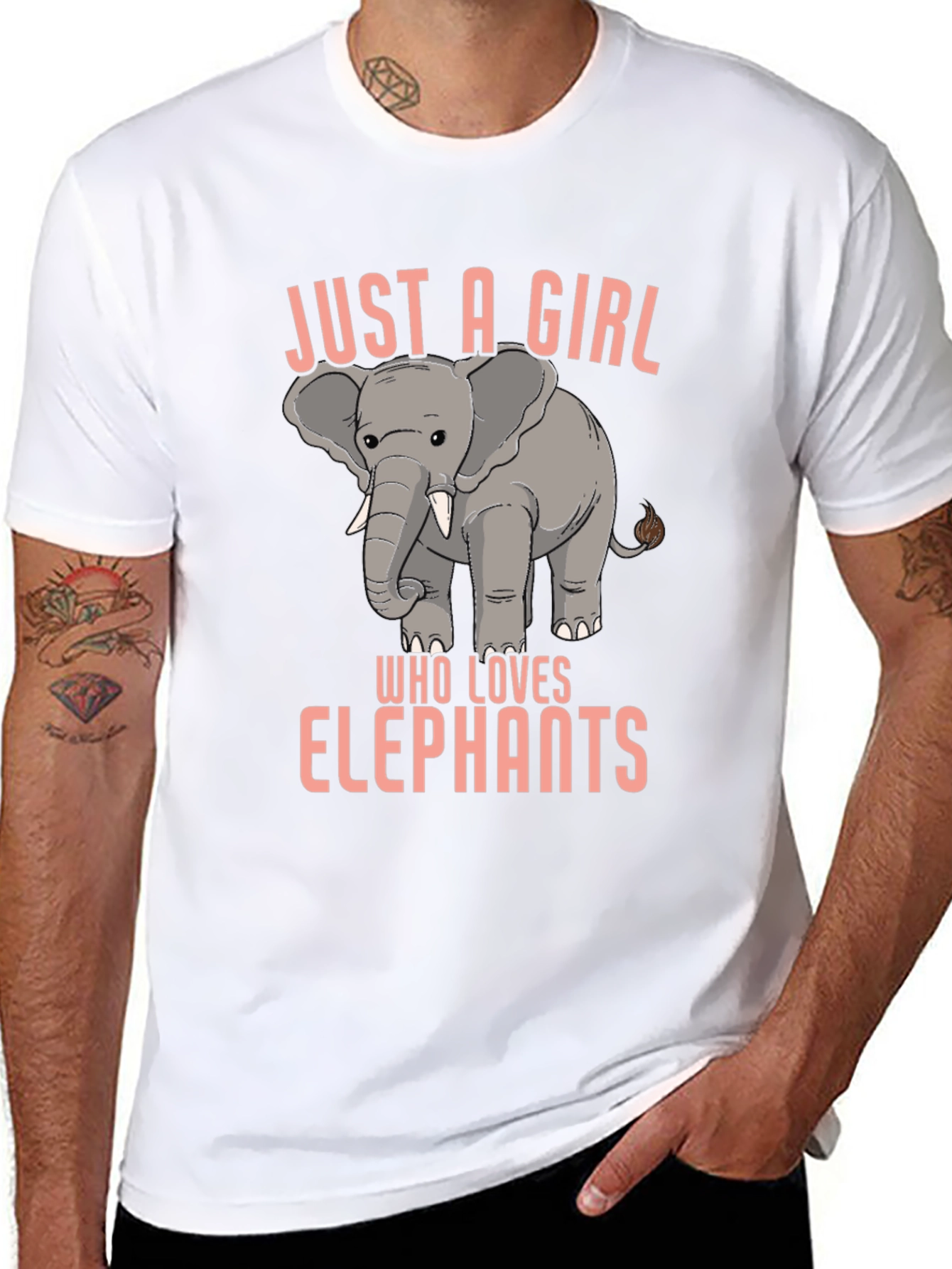 Just a Girl Who Loves Elephants Black T-Shirt