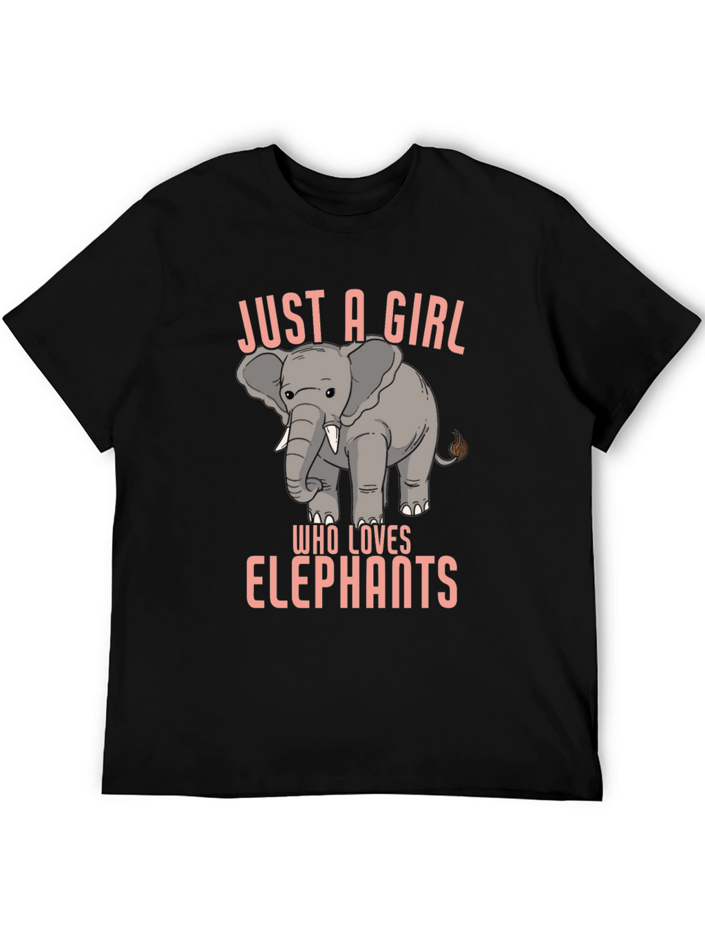 Just a Girl Who Loves Elephants Black T-Shirt