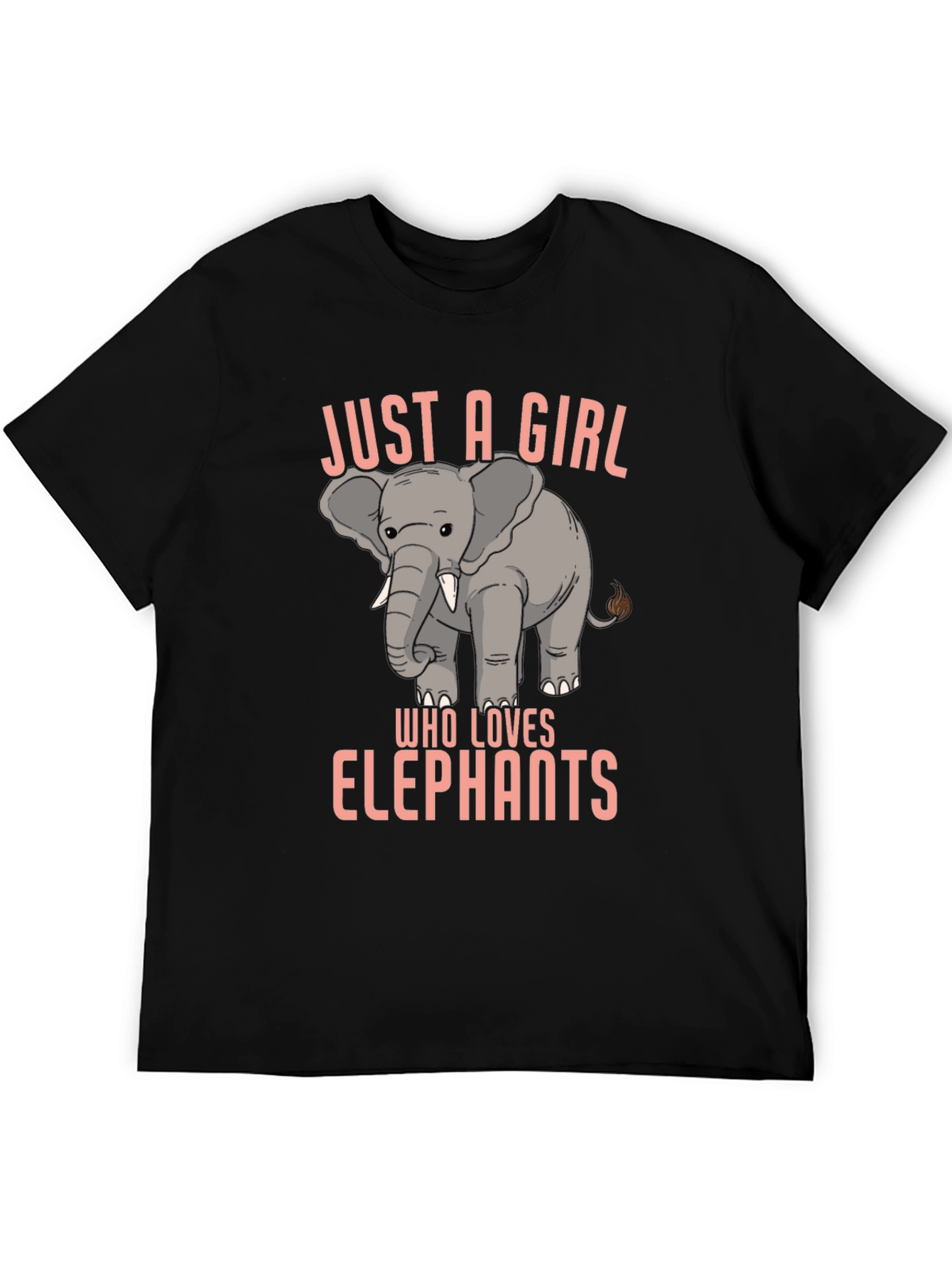 Just a Girl Who Loves Elephants Black T-Shirt
