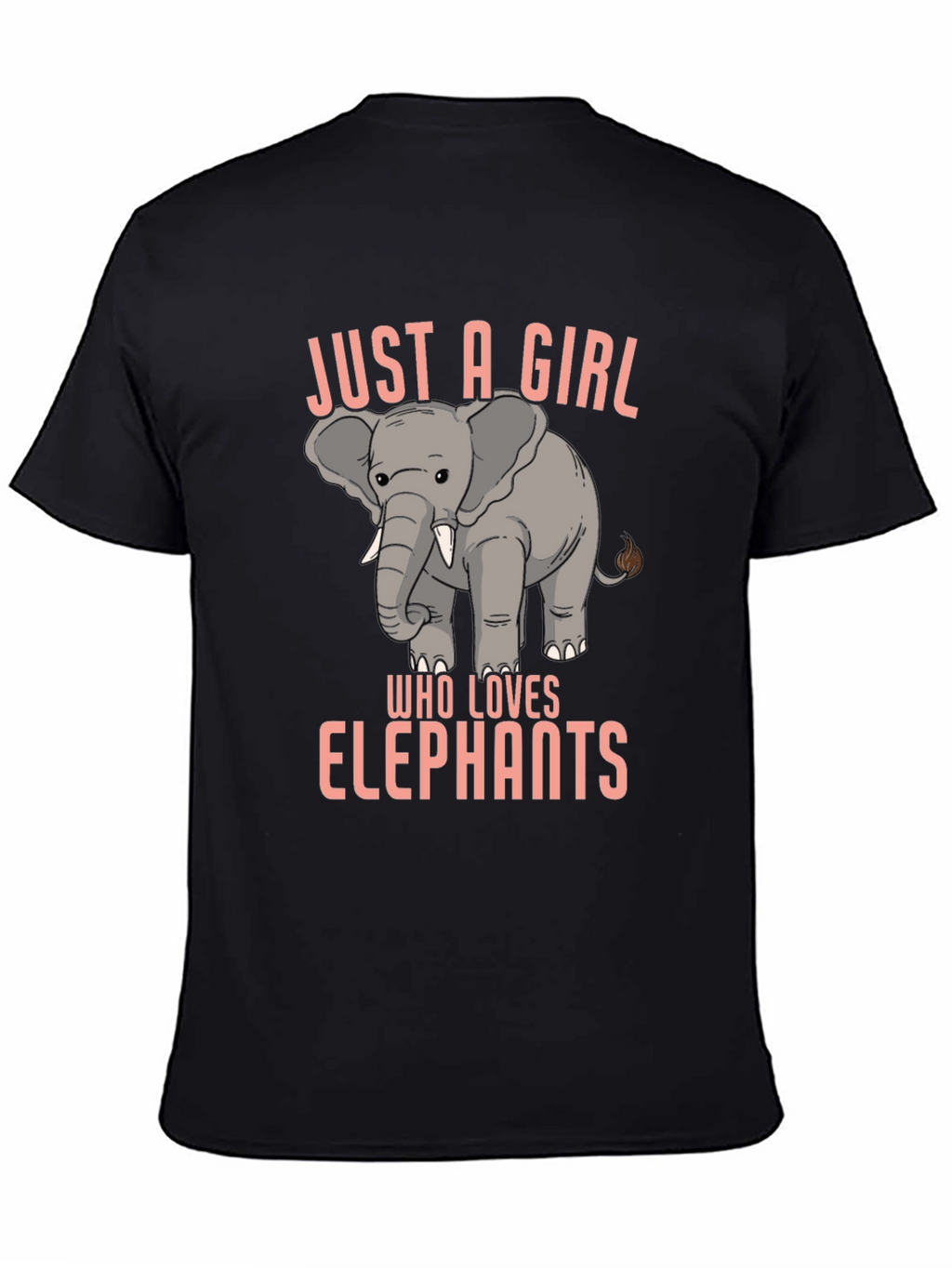 Just a Girl Who Loves Elephants Black T-Shirt