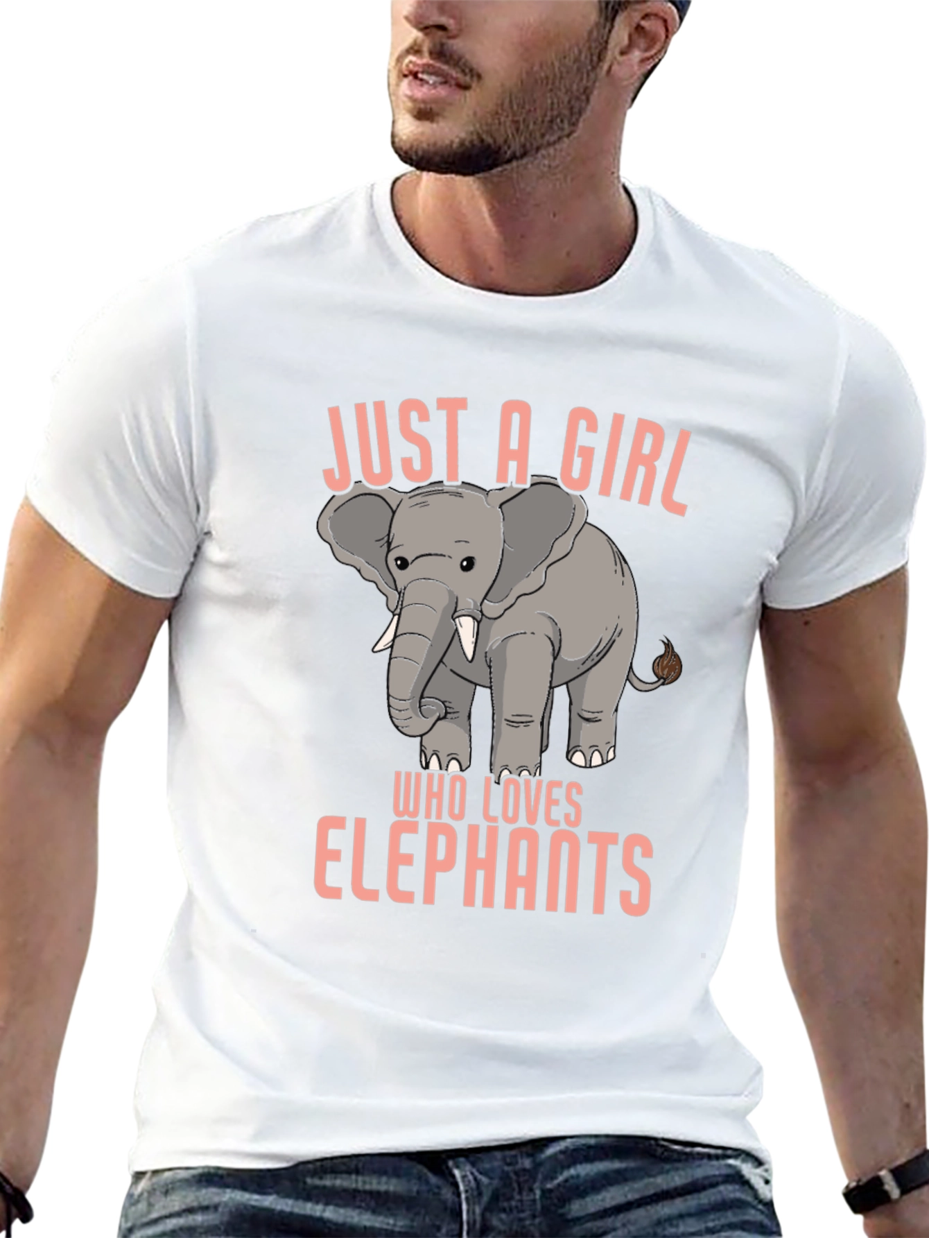 Just a Girl Who Loves Elephants Black T-Shirt