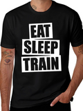Eat Sleep Train Black Graphic T-Shirt
