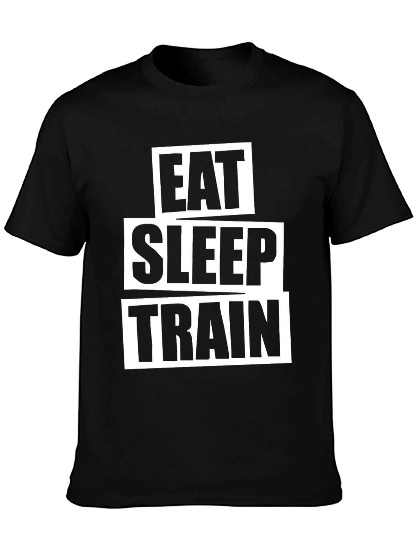Eat Sleep Train Black Graphic T-Shirt
