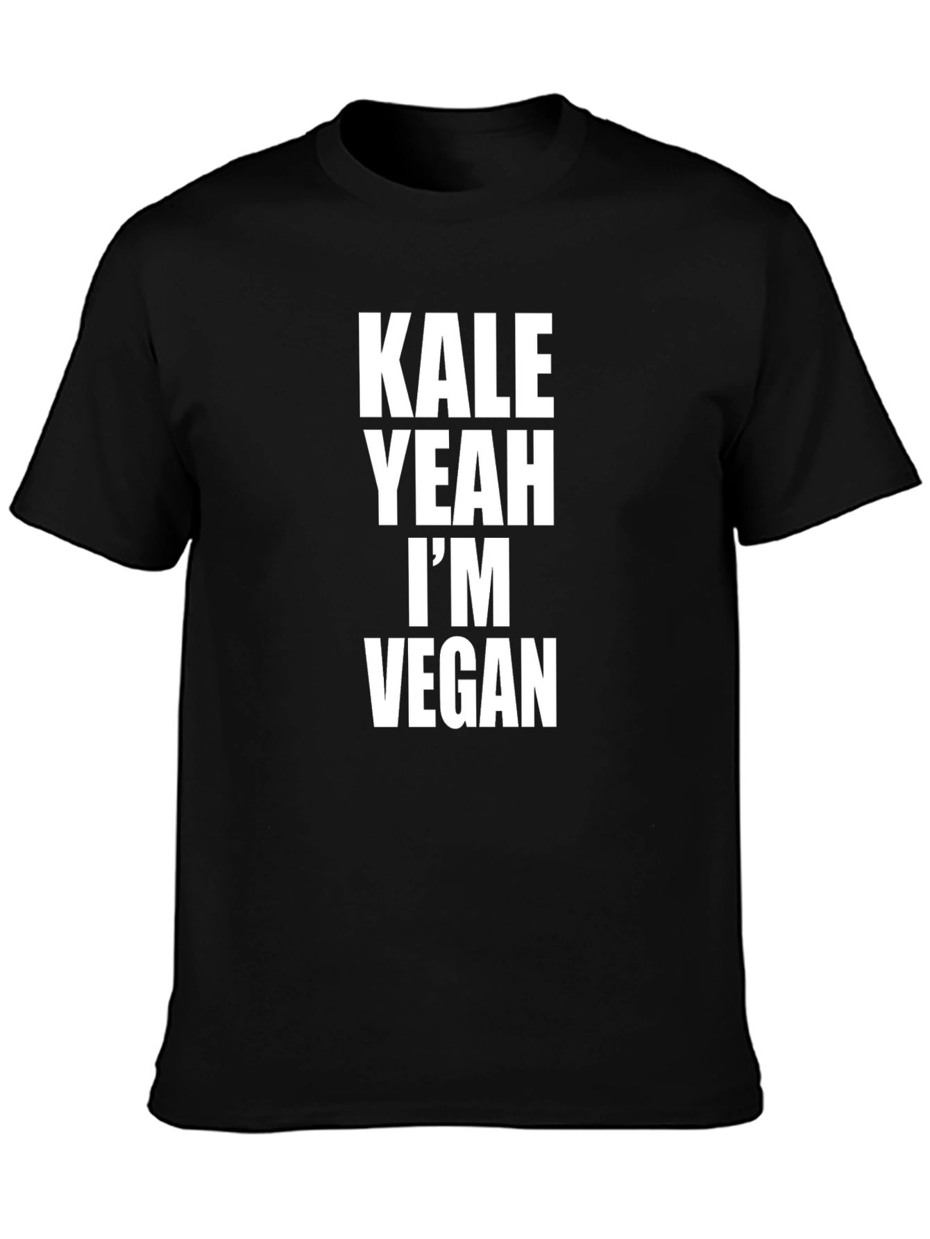 Kale Yeah Im Vegan T-Shirt - Black Crew Neck Tee