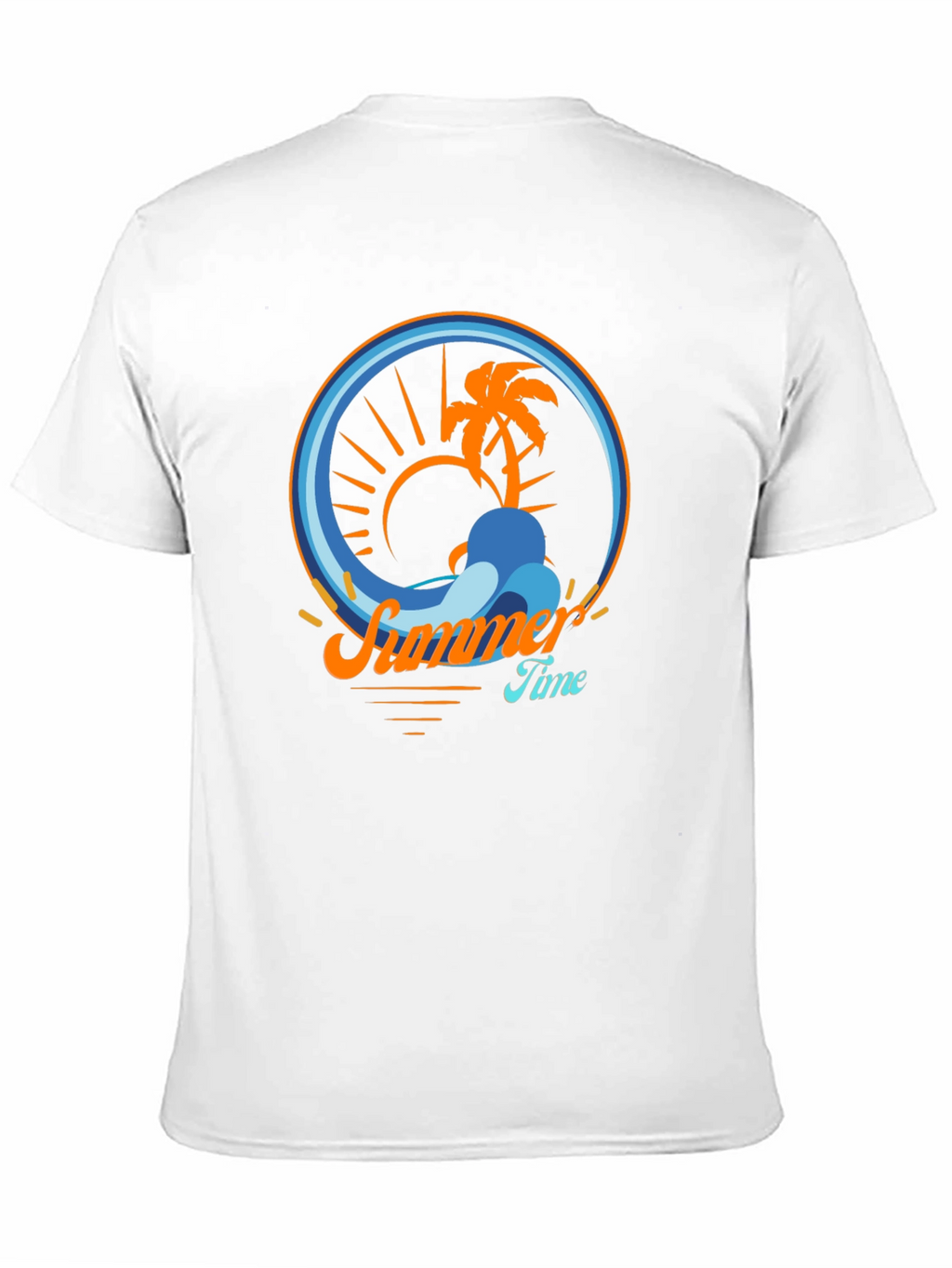 Summer Time Palm Tree Graphic Tee - Black
