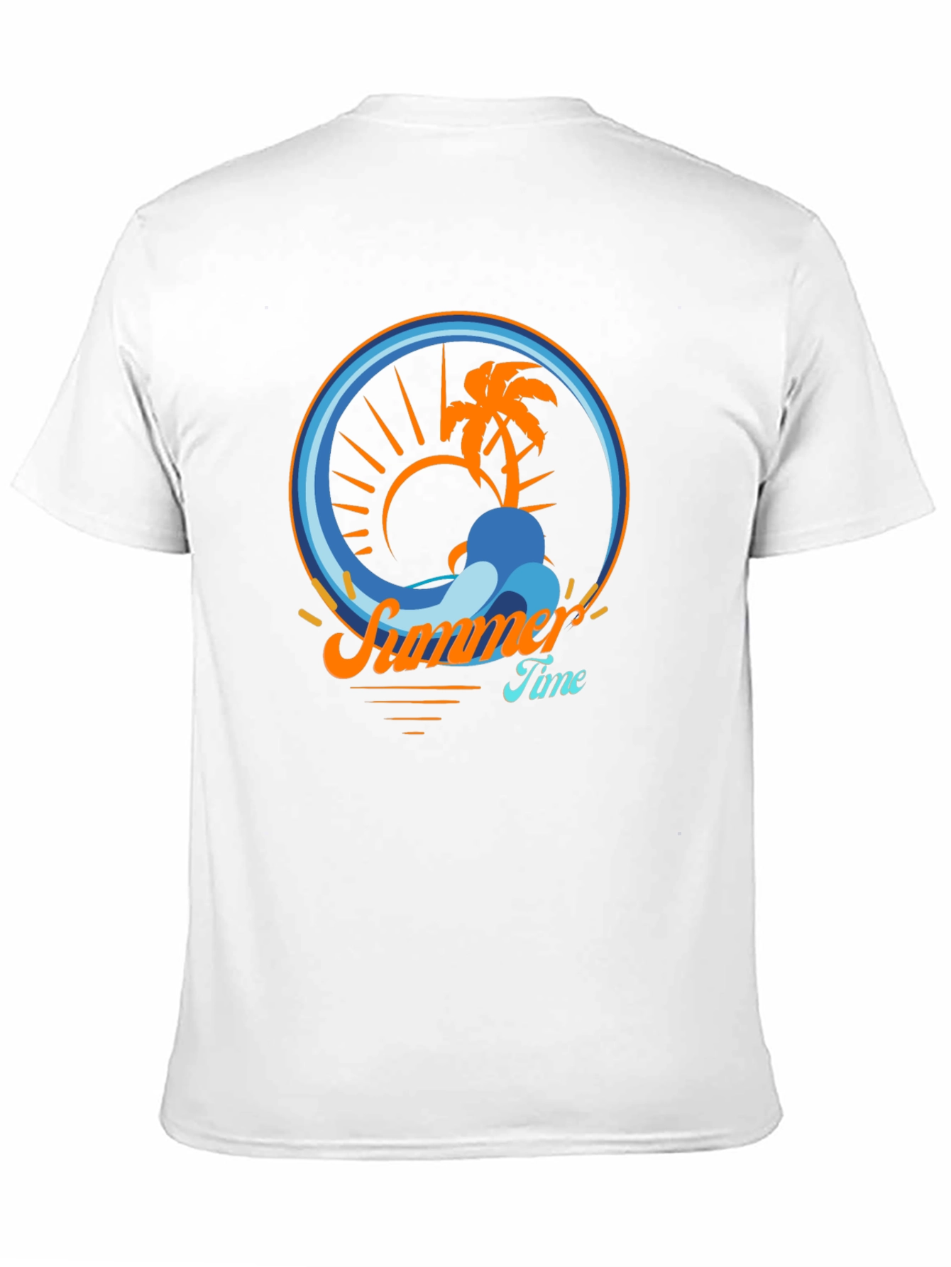Summer Time Palm Tree Graphic Tee - Black