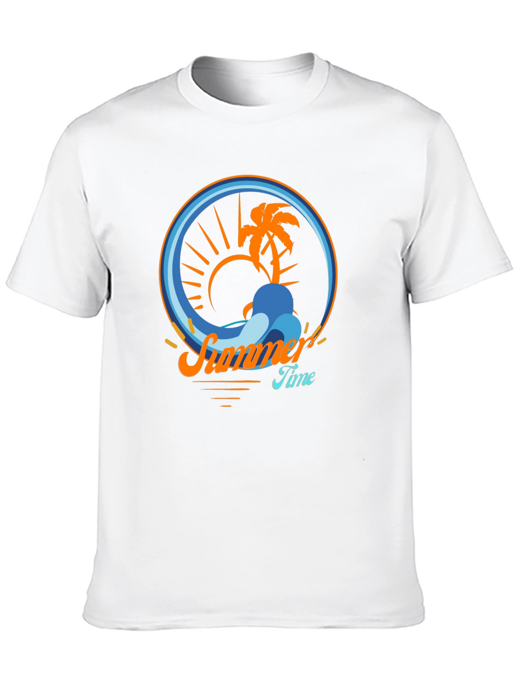 Summer Time Palm Tree Graphic Tee - Black