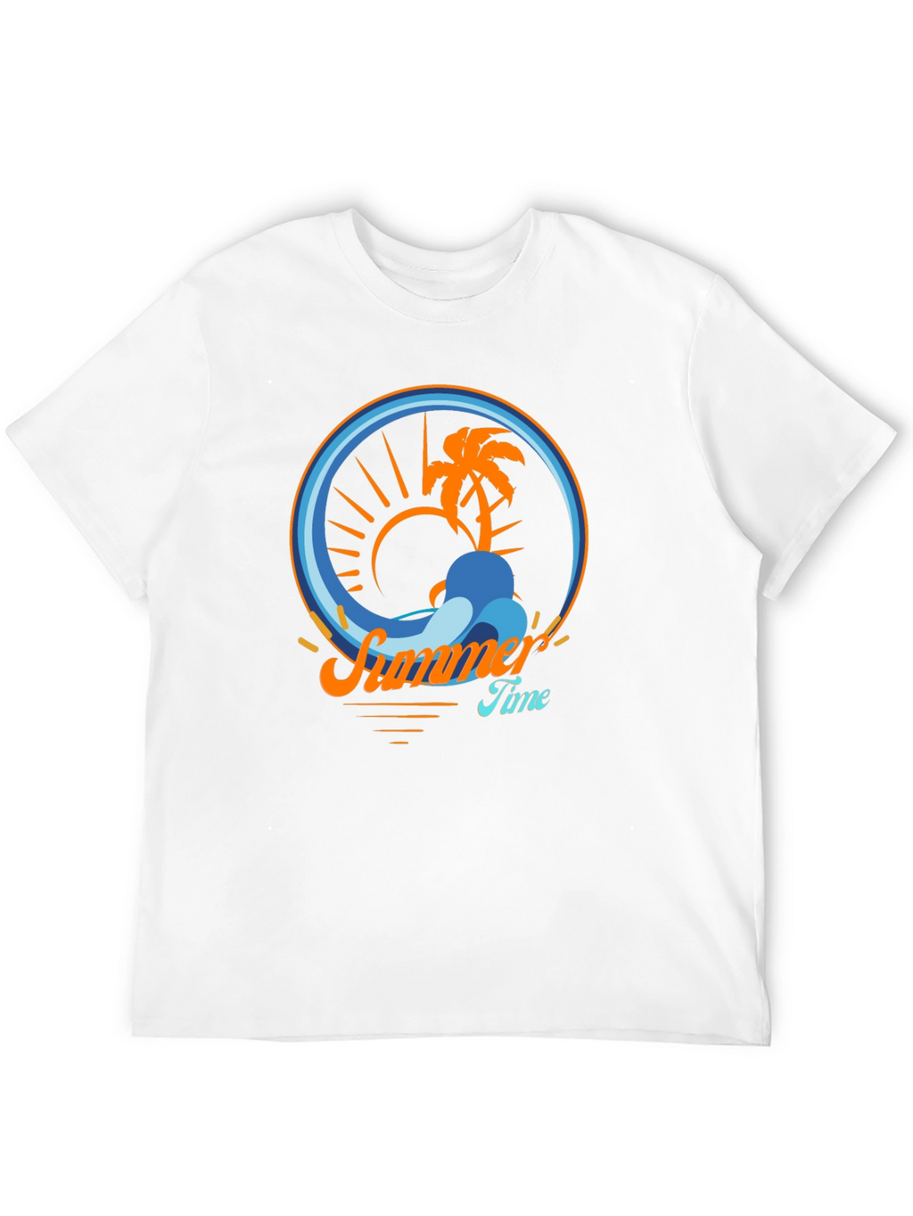 Summer Time Palm Tree Graphic Tee - Black
