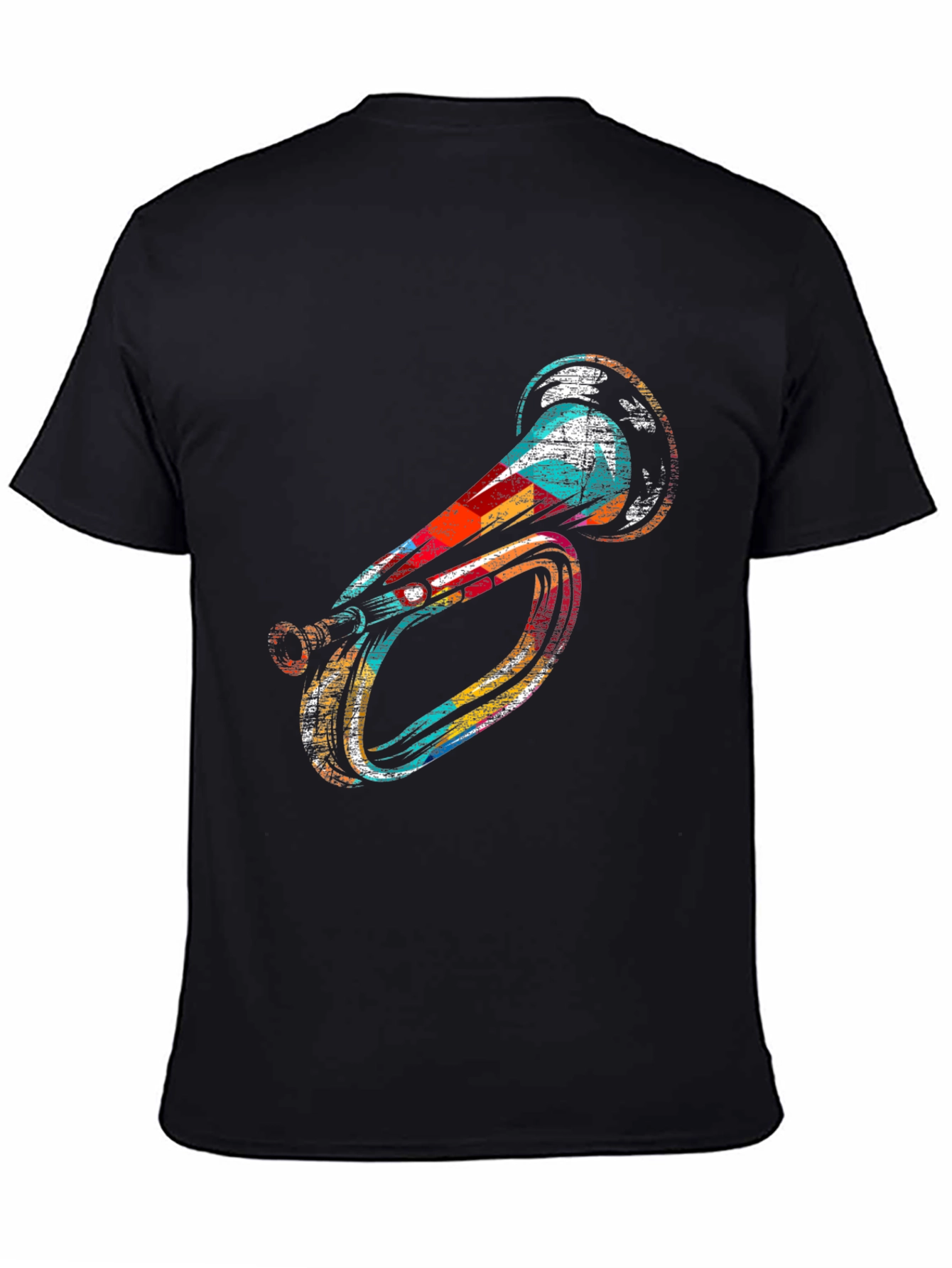 Unique Horn Graphic Black T-Shirt