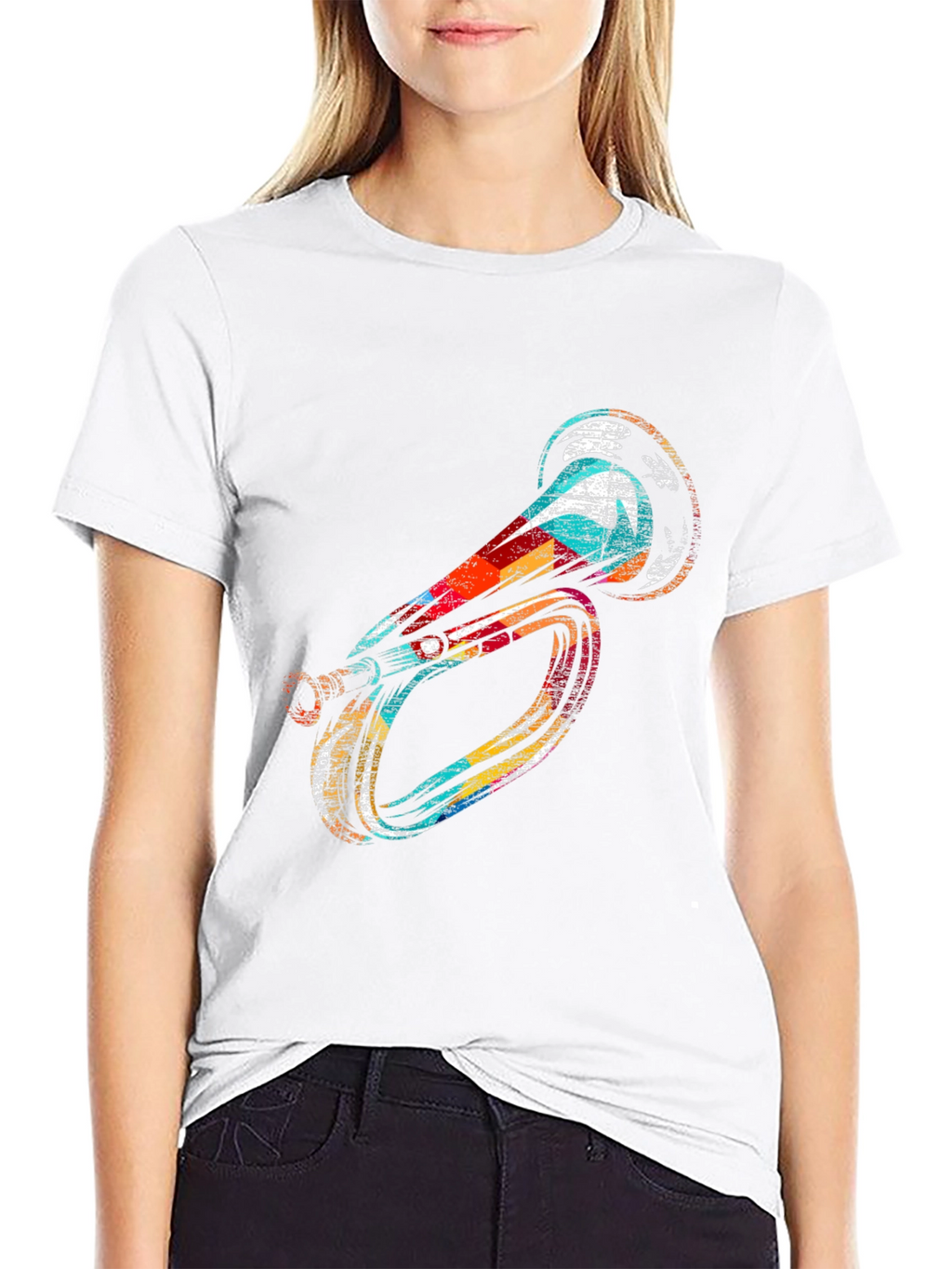 Unique Horn Graphic Black T-Shirt